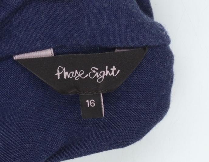 Phase Eight Women Blue Size 16 Cowl Neck Long Sleeve Tunic Top - Image 5