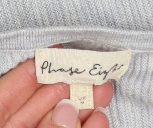 Phase Eight Women Grey Knit Relaxed Fit 3/4 Sleeve Pullover Jumper M - Image 4
