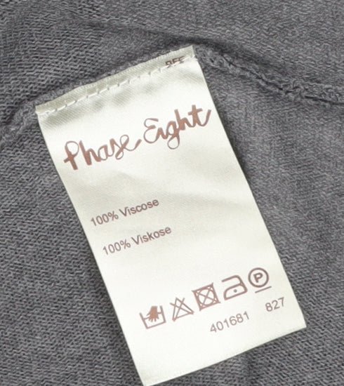 Phase Eight Women Grey Sequin Hem Tunic Top 3/4 Sleeve Size S - Image 4