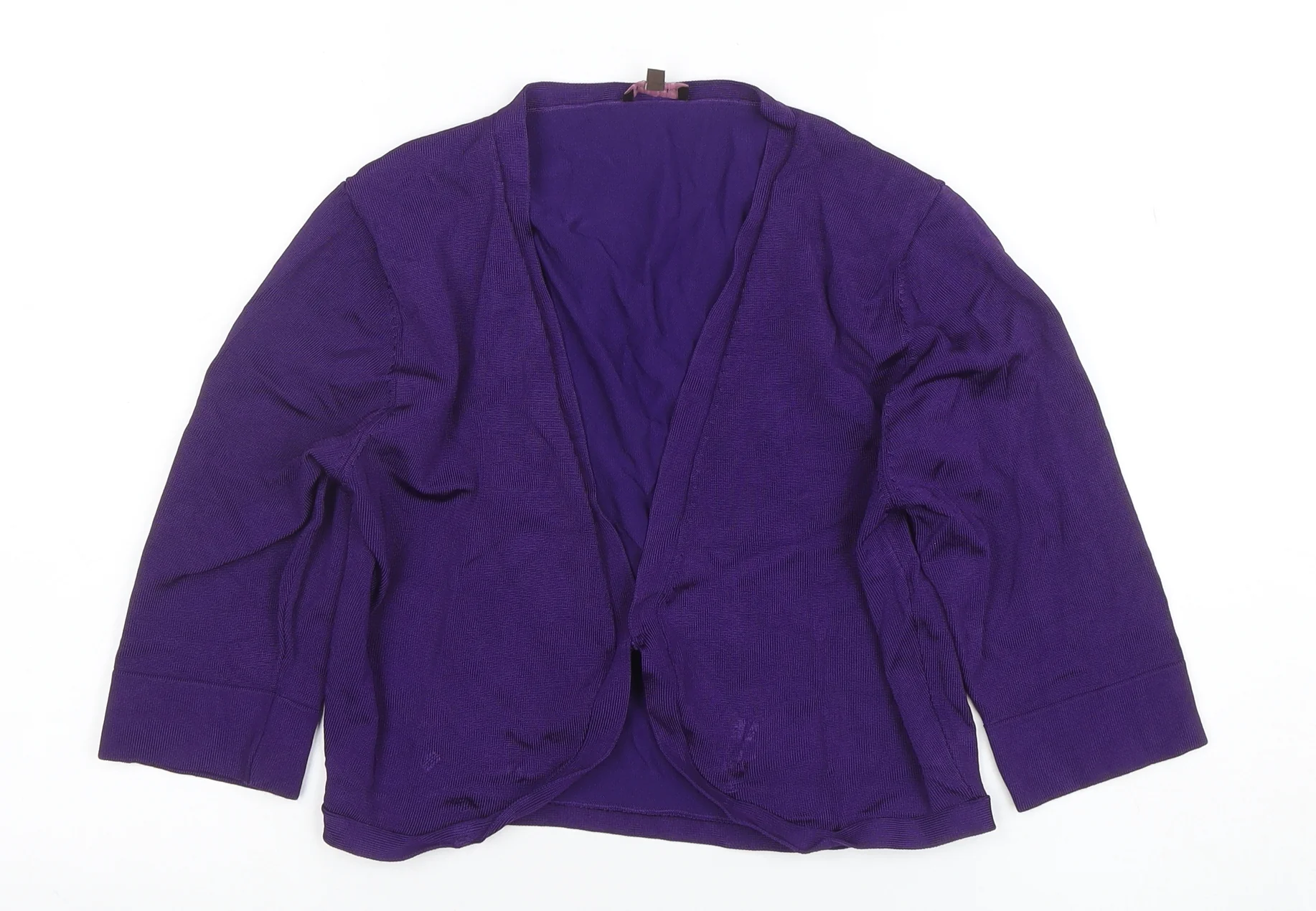 Phase Eight Women Purple Size 12 V-Neck 3/4 Sleeve Cardigan