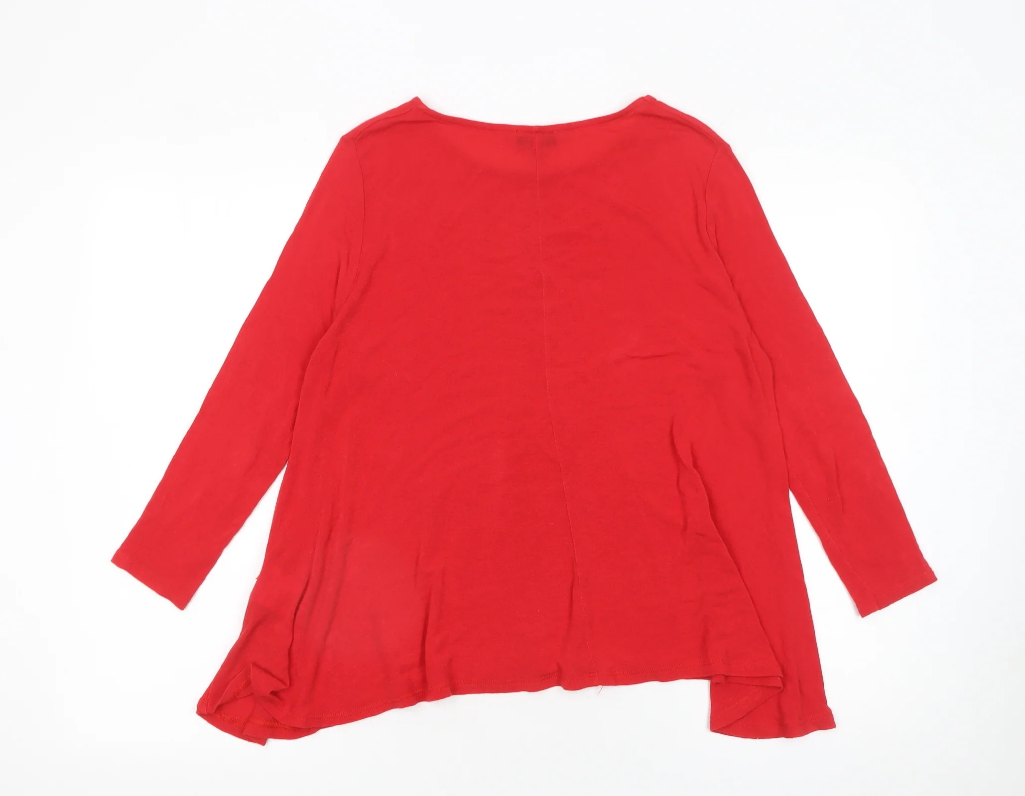 Phase Eight Women Red Long Sleeve Relaxed Fit Viscose Wool Pullover Jumper Size S - Image 3