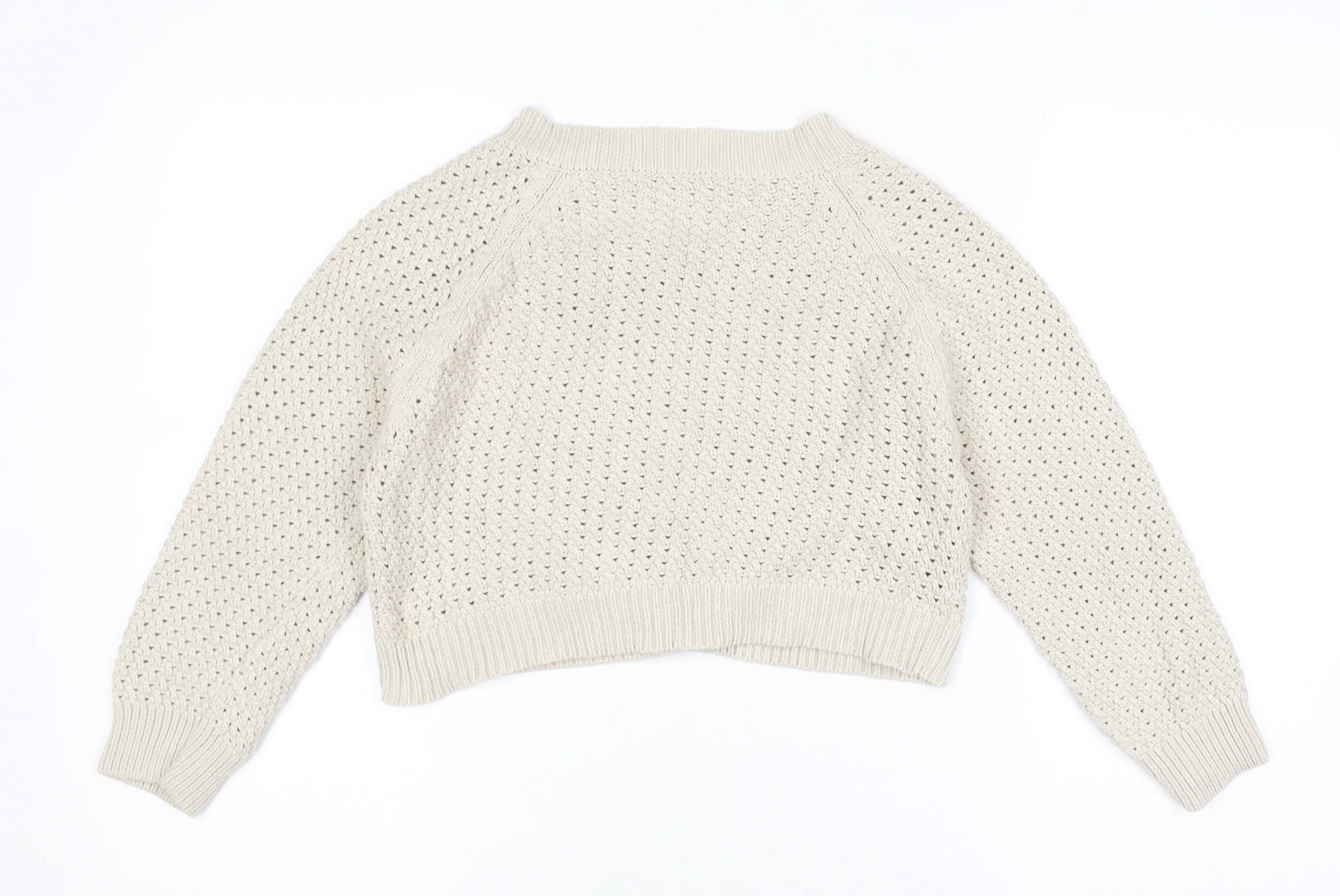 Phase Eight Women’s Beige Open-Knit Cotton Cardigan Size 12 - Image 3