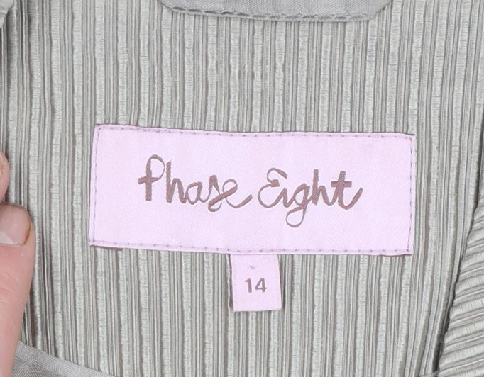 Phase Eight Women’s Beige Striped Shawl Blazer Size 14 - Image 4