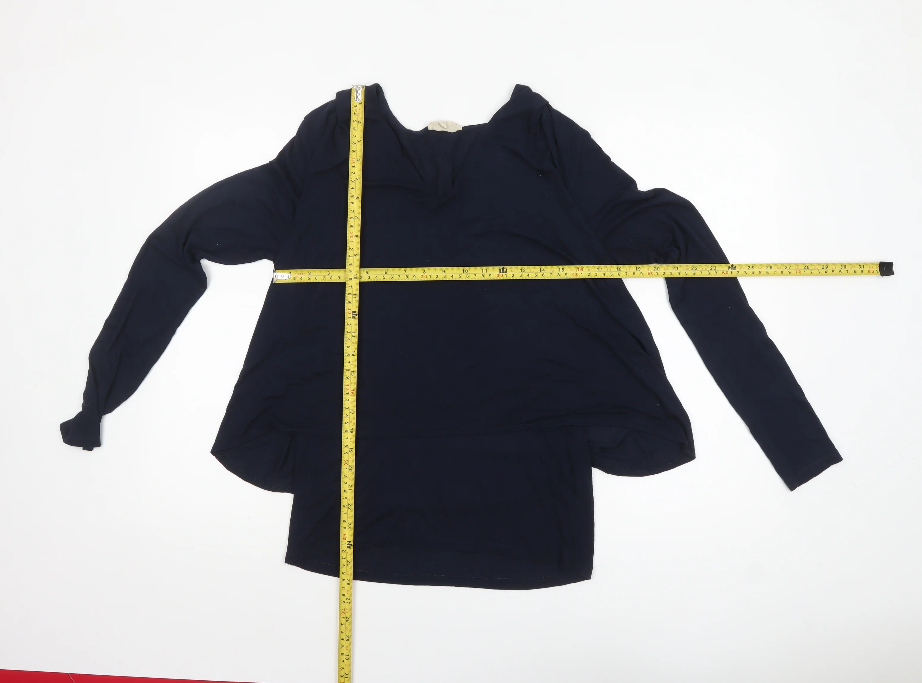 Phase Eight Women’s Blue V-Neck Tunic Long Sleeve Jersey Blouse Size 16 - Image 2