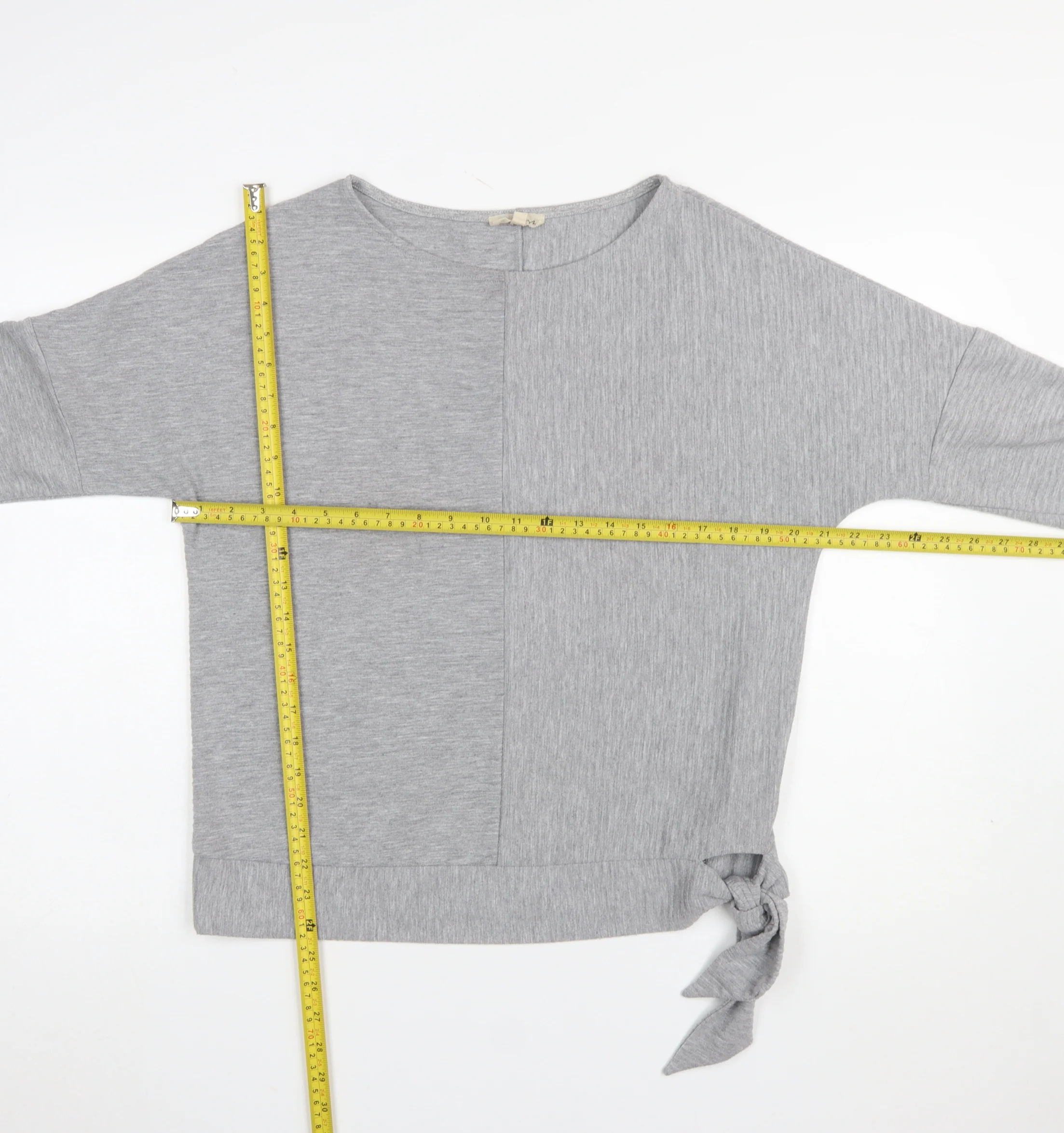 Phase Eight Women’s Grey Jersey Boat Neck 3/4 Sleeve Tie Blouse UK 14 - Image 2