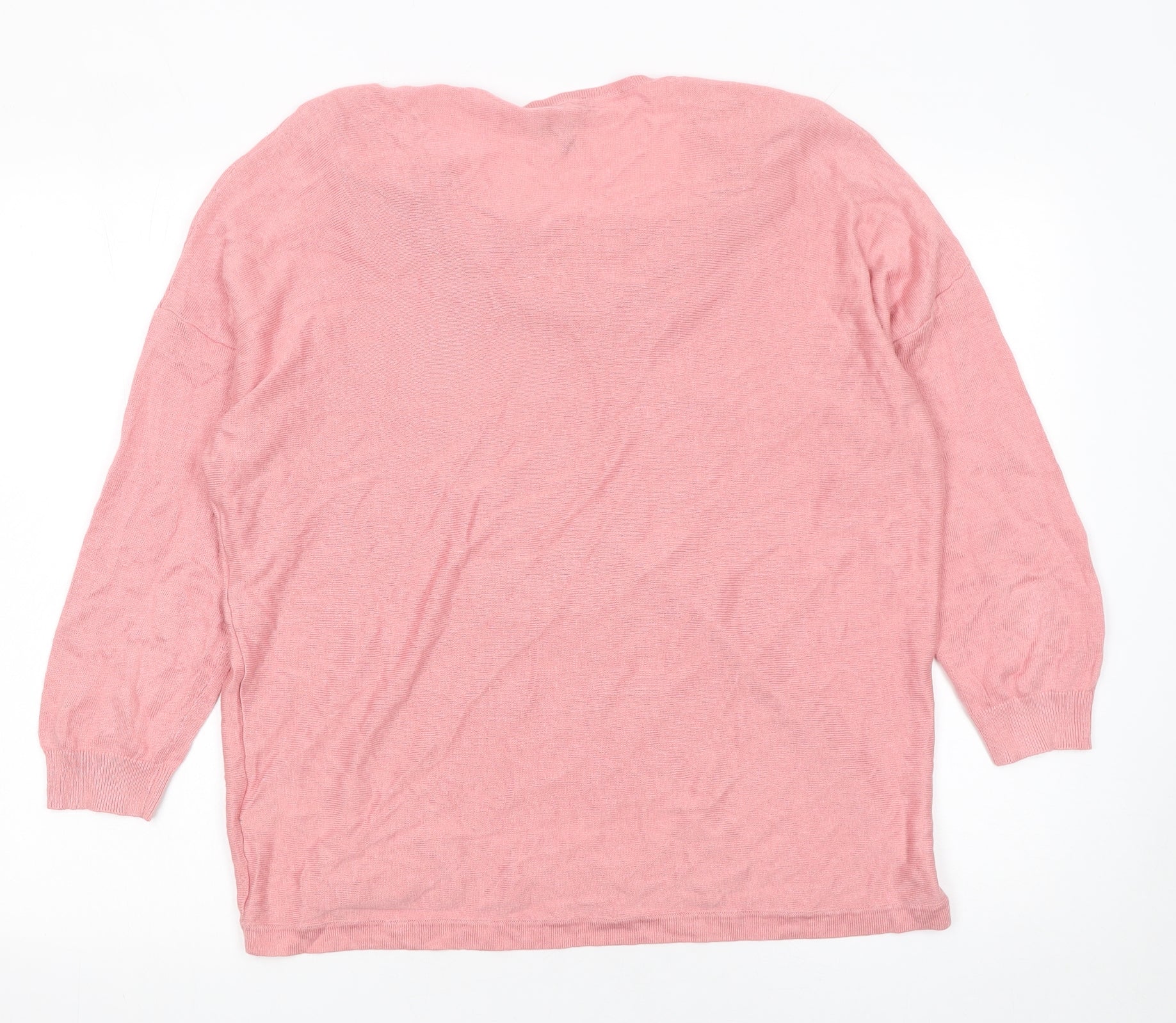 Phase Eight Women’s Pink Linen Blend Cowl Neck Button Jumper L - Image 3