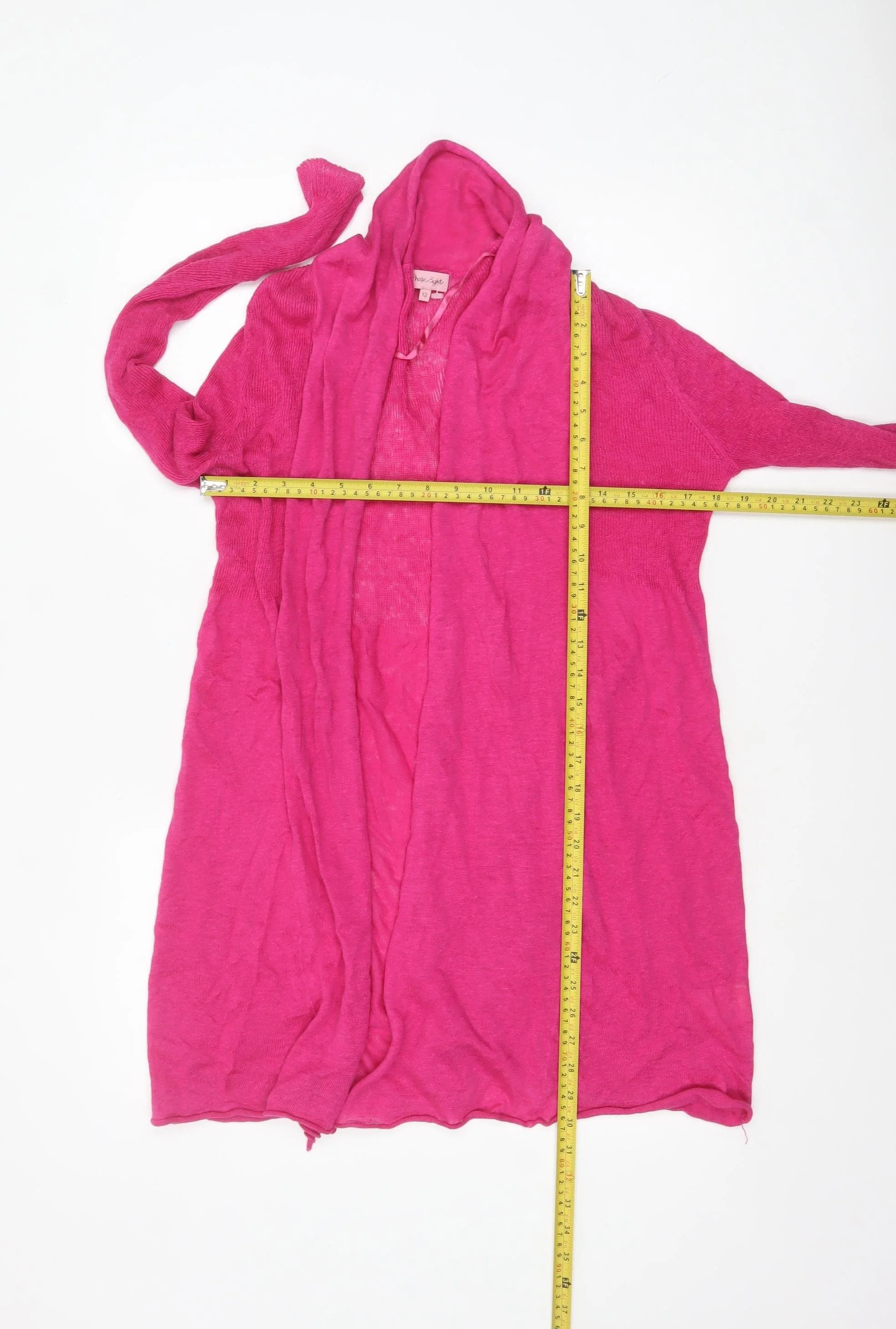 Phase Eight Women’s Pink Linen Long Sleeve Open Cardigan Size 12 - Image 2