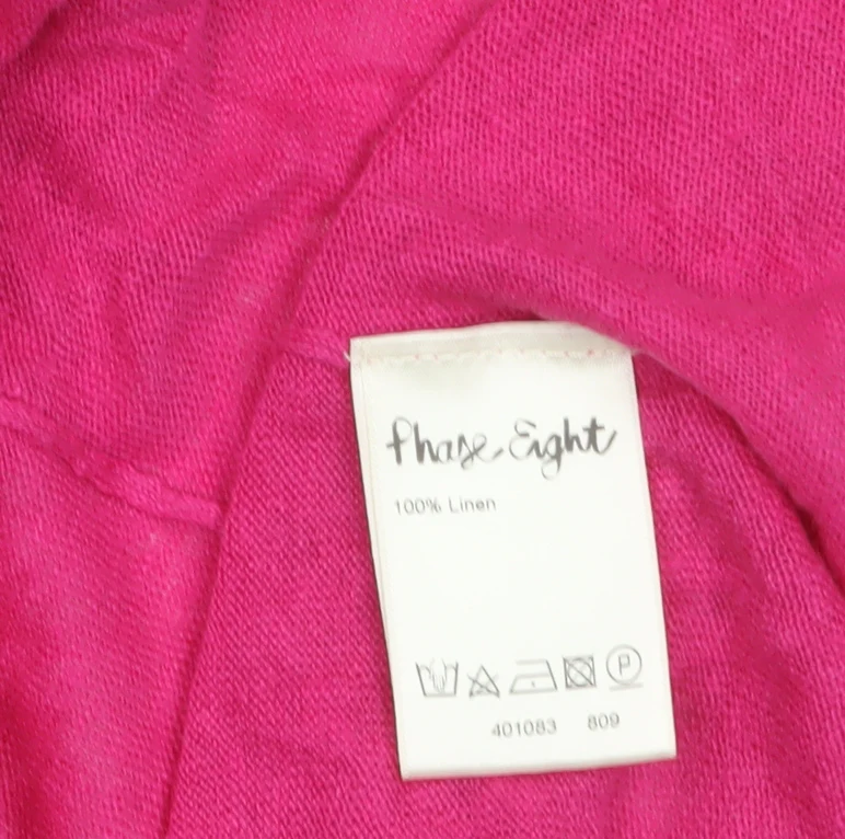 Phase Eight Women’s Pink Linen Long Sleeve Open Cardigan Size 12 - Image 4