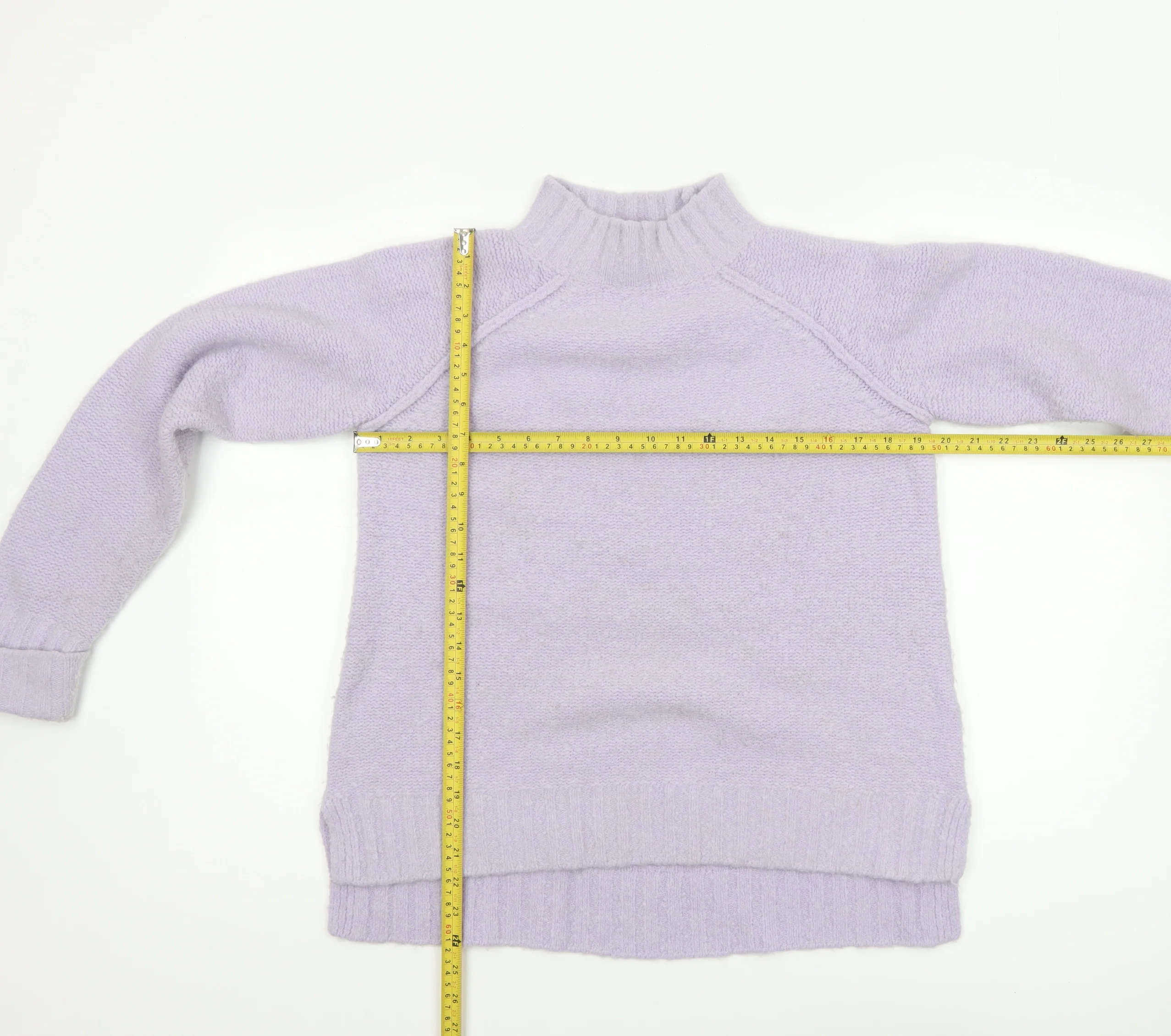 Phase Eight Women’s Purple Mock Neck Wool Blend Chunky Knit Jumper XS - Image 2