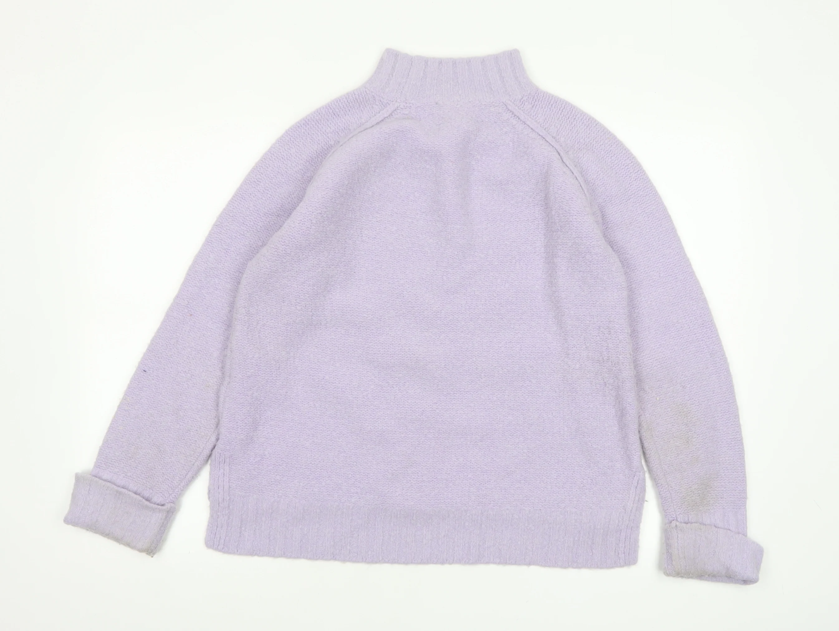Phase Eight Women’s Purple Mock Neck Wool Blend Chunky Knit Jumper XS - Image 3