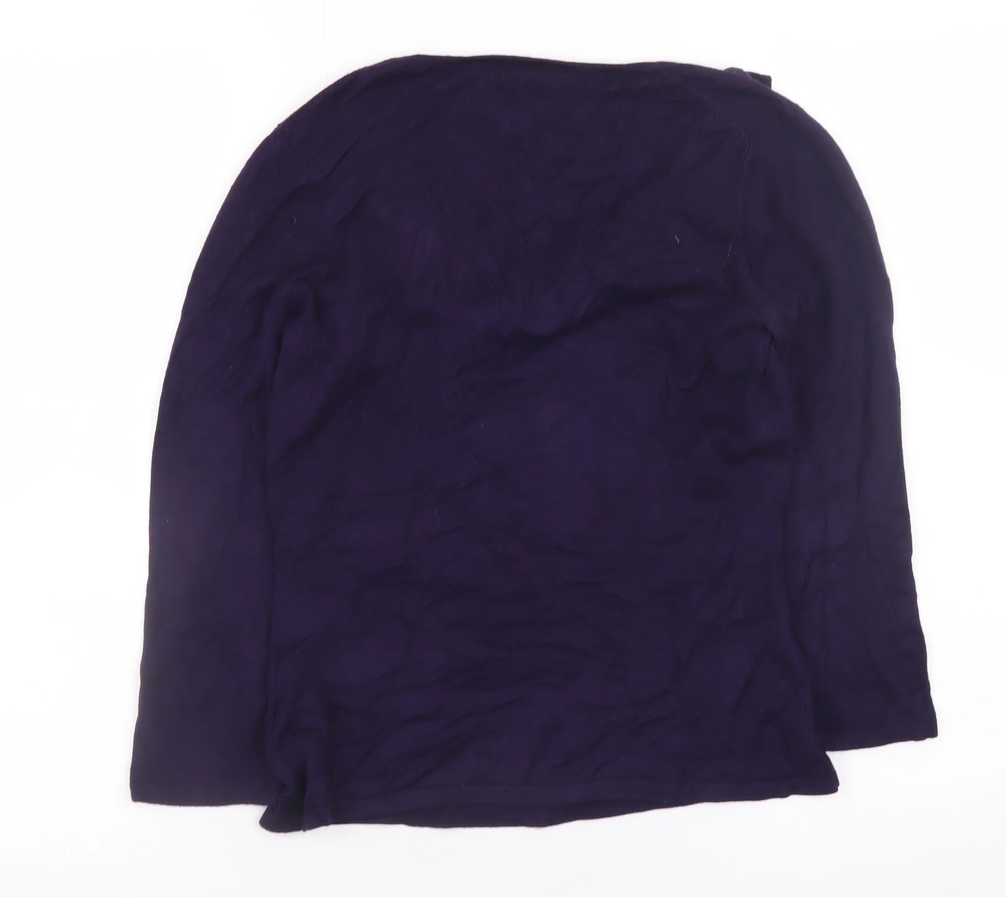 Phase Eight Women’s Purple Ruffle Scoop Neck Jumper Size 10 - Image 3