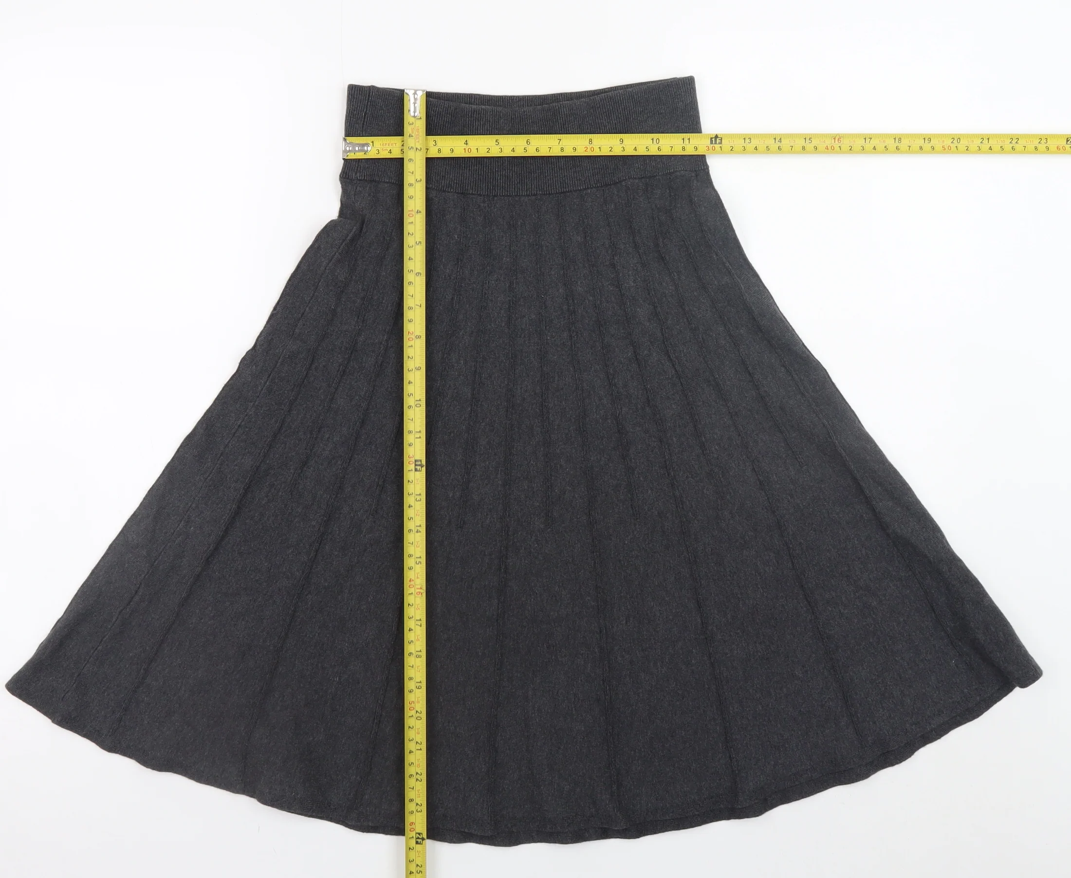 Phase Eight Women's Black Midi A-Line Wool Stretch Skirt Size 8 - Image 2