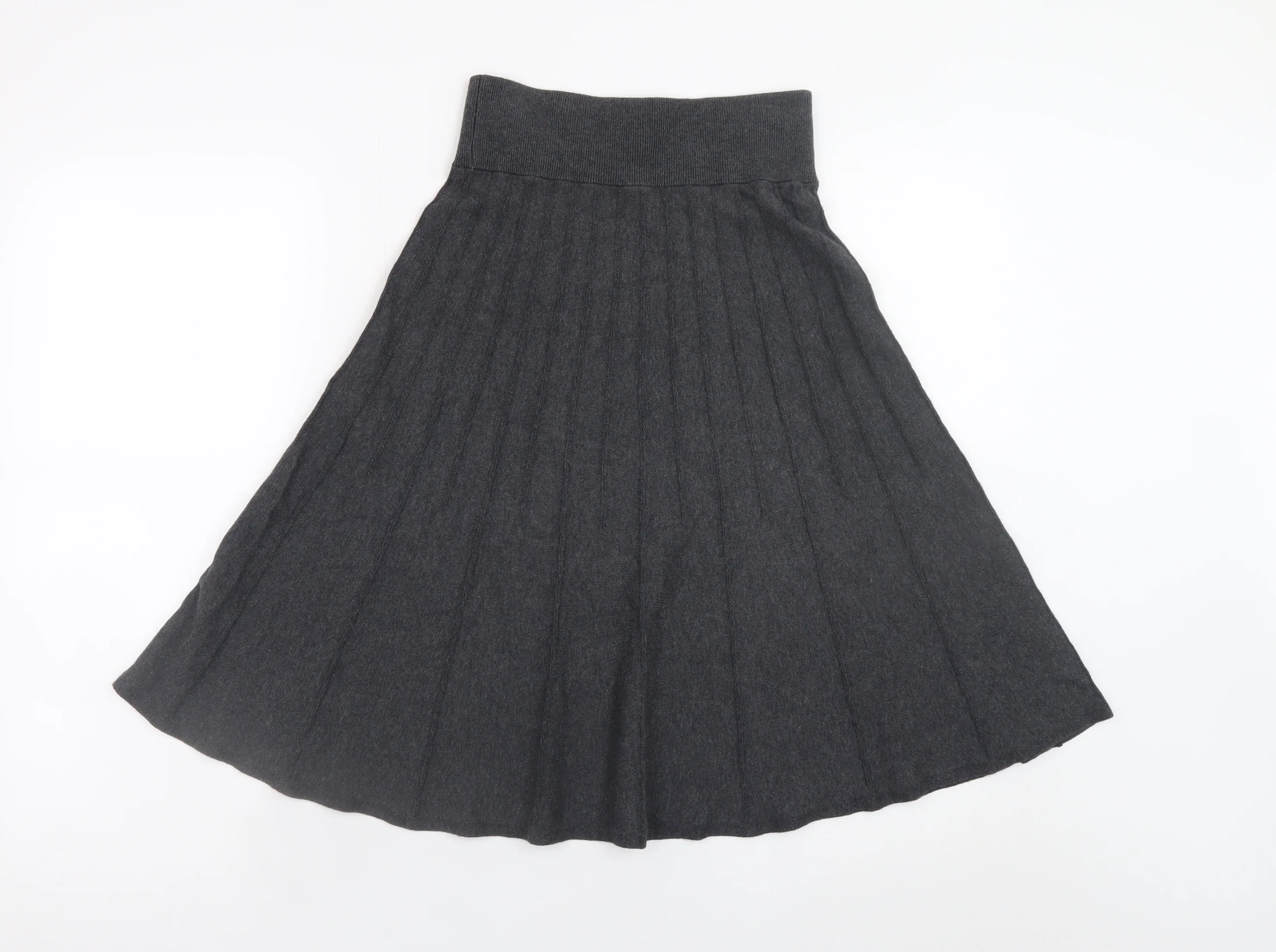 Phase Eight Women's Black Midi A-Line Wool Stretch Skirt Size 8 - Image 3