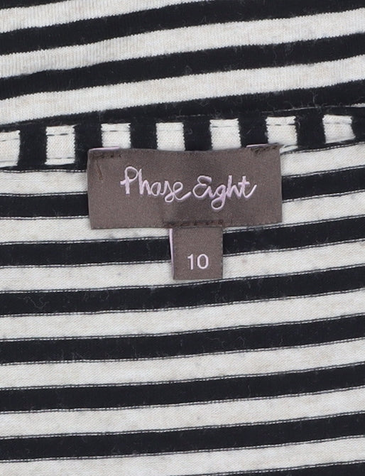 Phase Eight Women's Black Striped Cowl Neck 3/4 Sleeve Jersey Top Size 10 - Image 5