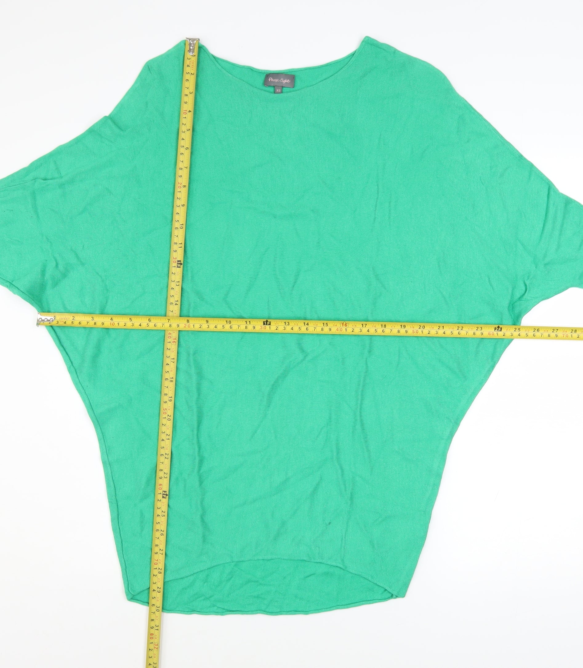 Phase Eight Women's Green Batwing Knit Jumper Size XS - Image 2