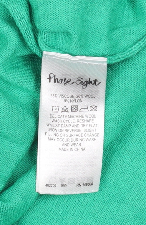 Phase Eight Women's Green Batwing Knit Jumper Size XS - Image 5