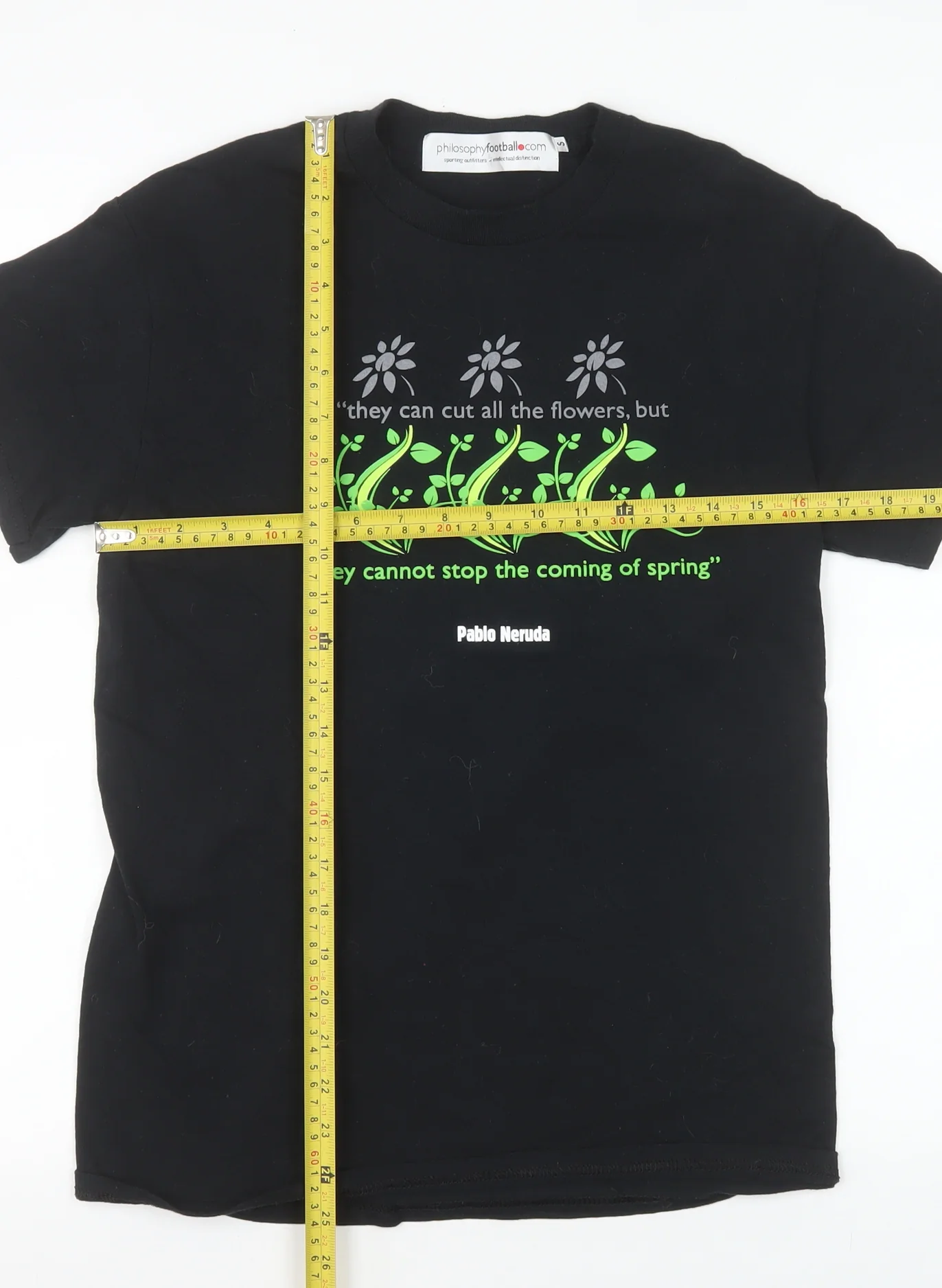 Philosophy Football Men’s Black Graphic Quote T-Shirt Size S - Image 2
