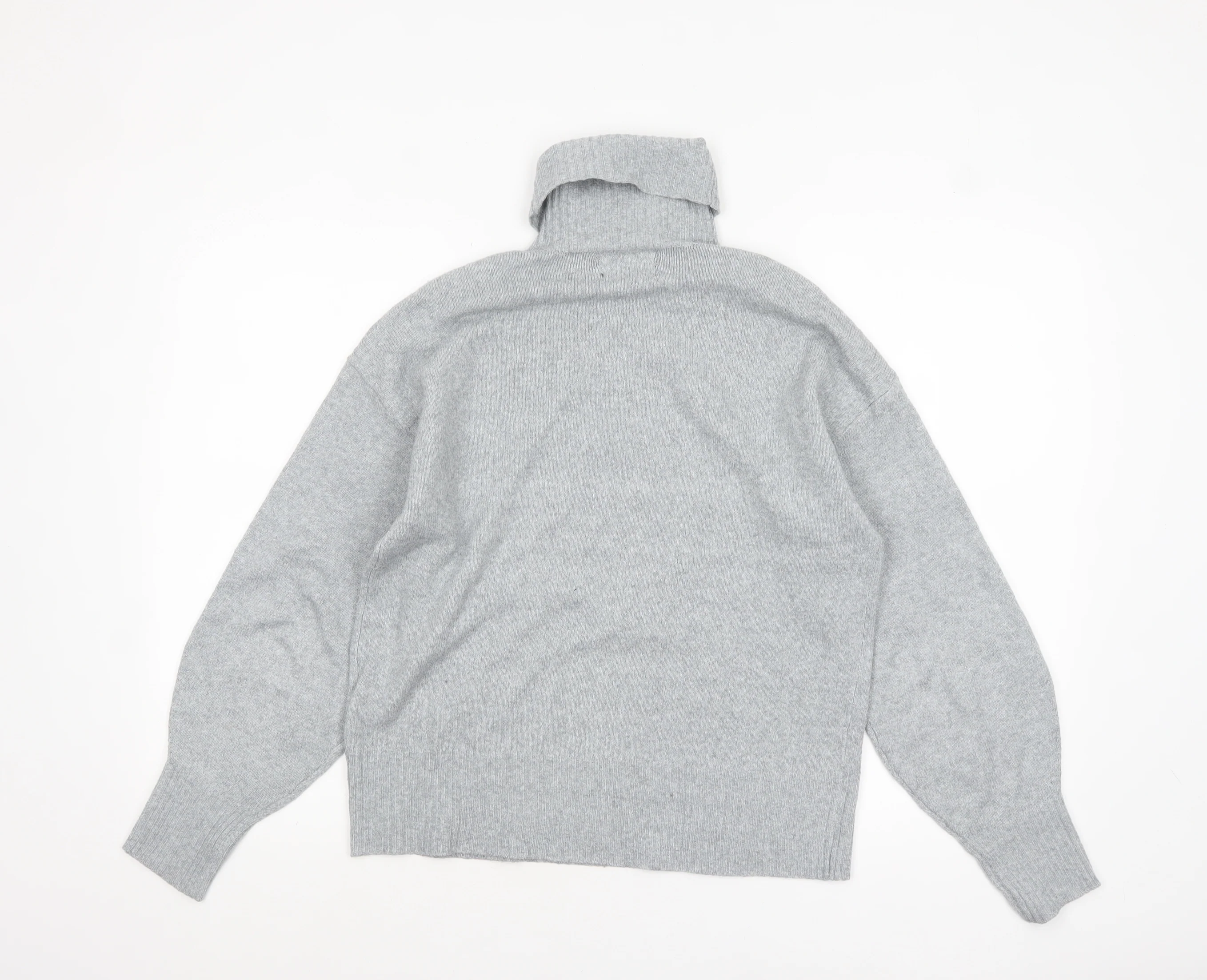 Pieces Women Grey Roll Neck Pullover Jumper Size S - Image 3