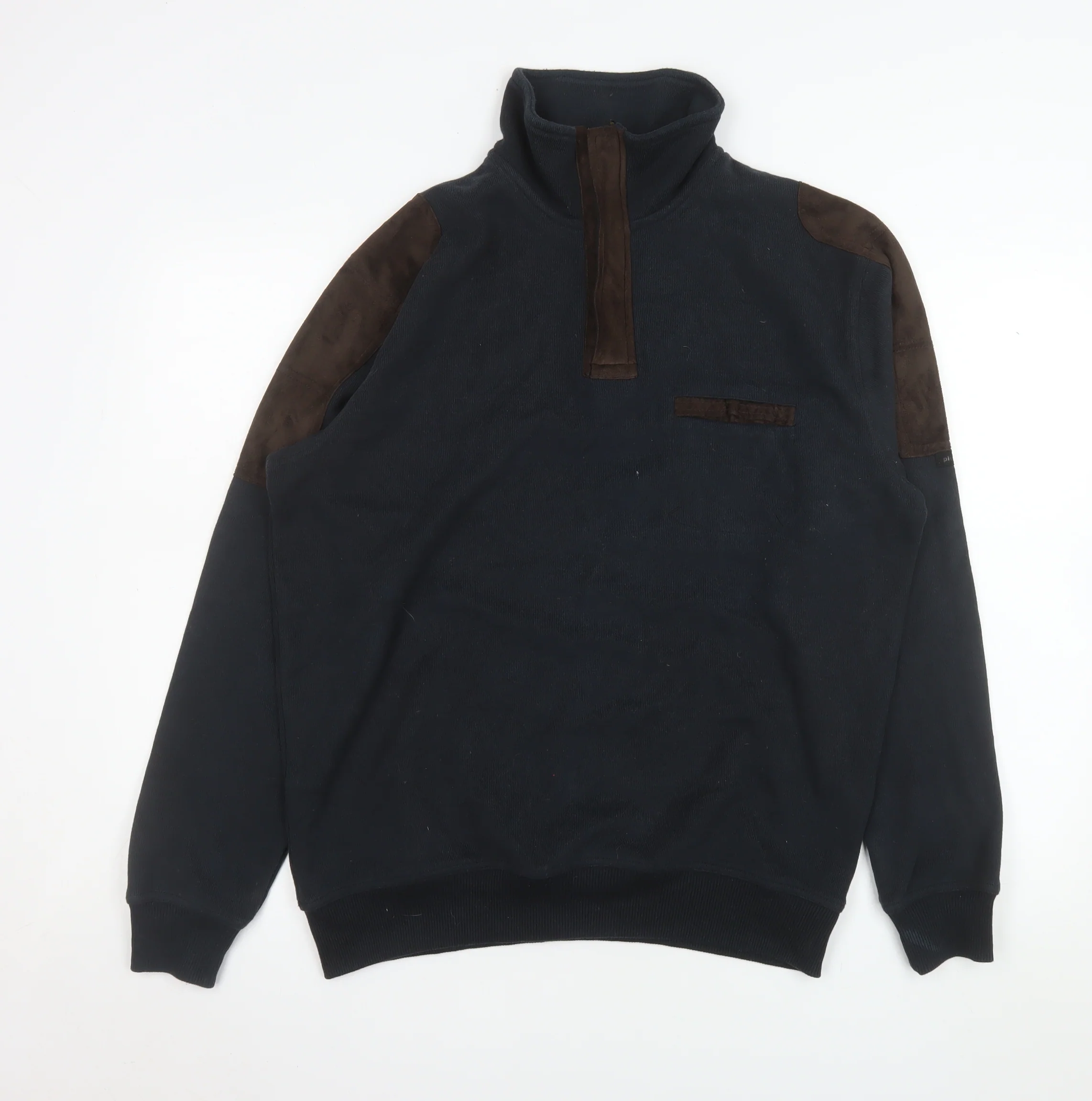 Pierre Cardin Men’s Black 1/4 Zip Fleece Sweatshirt L