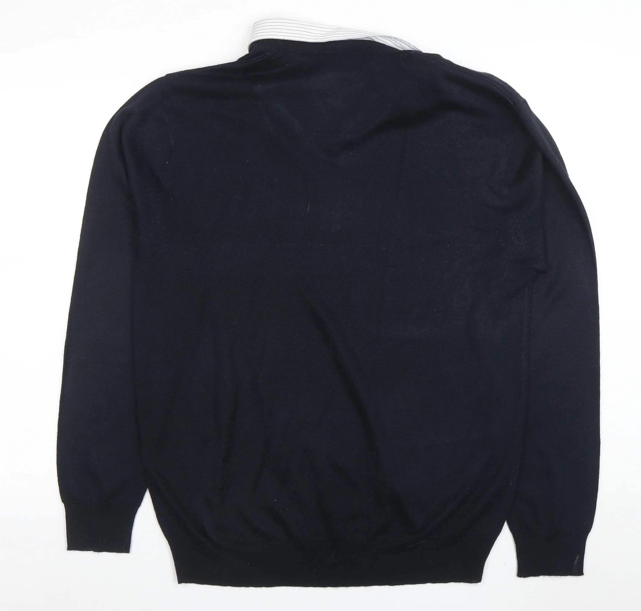 Pierre Cardin Men’s Black Long Sleeve V-Neck Knit Polo XL - Image 3