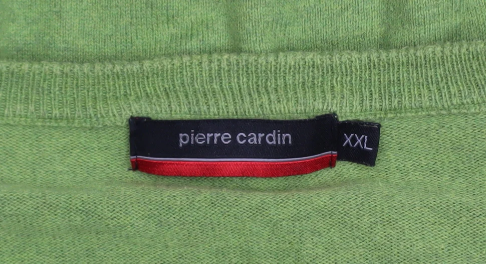 Pierre Cardin Men's Green 2XL Cotton V-Neck Jumper - Image 4