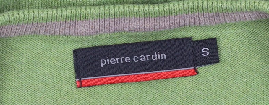Pierre Cardin Men's Green Cotton V-Neck Sleeveless Vest Jumper Size S - Image 4