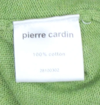Pierre Cardin Men's Green Cotton V-Neck Sleeveless Vest Jumper Size S - Image 5