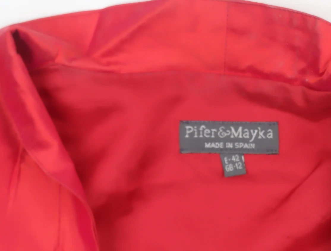 Pifer & Mayka Women's Red Cropped Satin Blazer Size 12 - Image 4