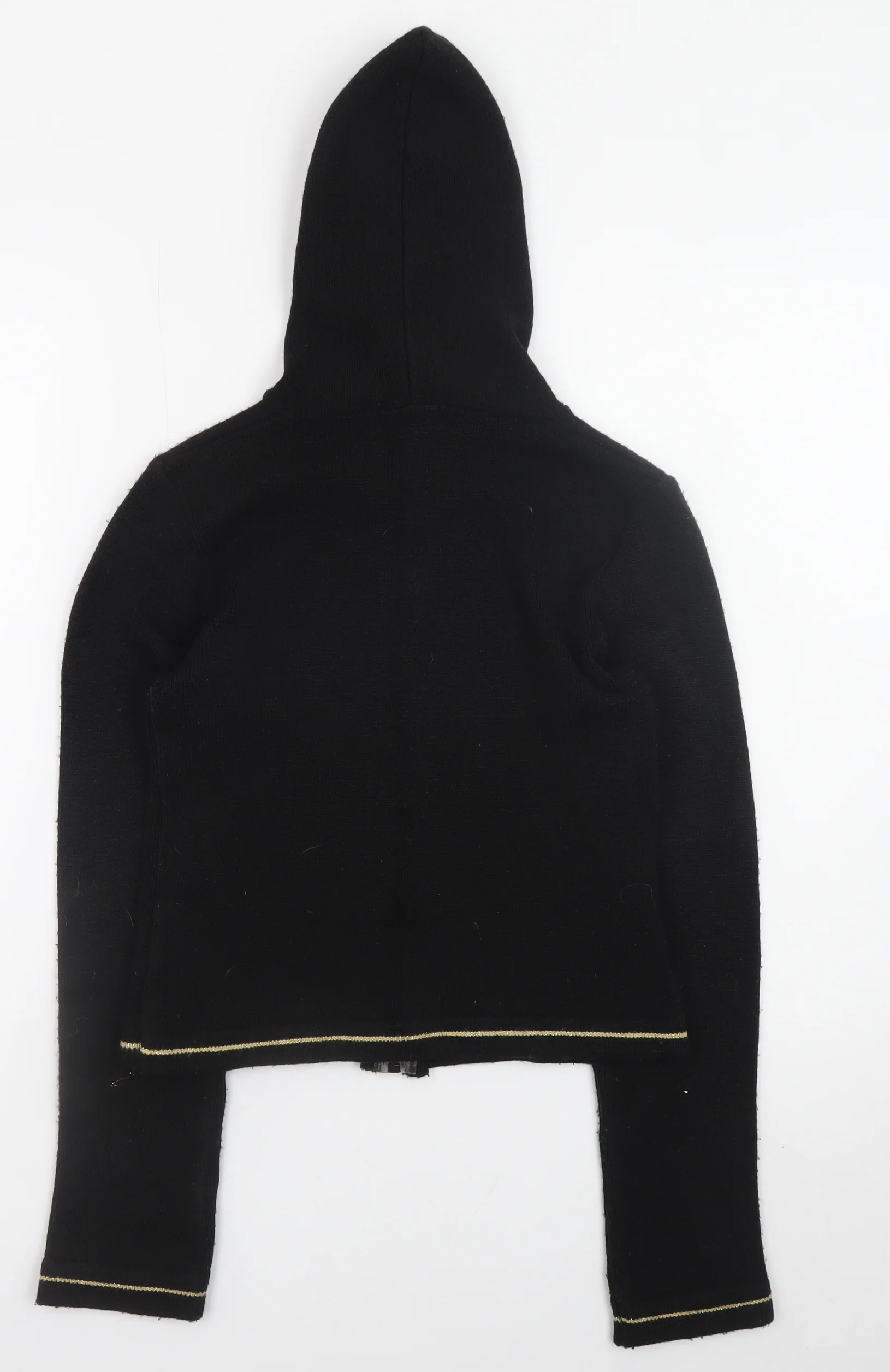 Pimkie Women’s Black Full Zip Hooded Knit Jumper Size 4 - Image 3