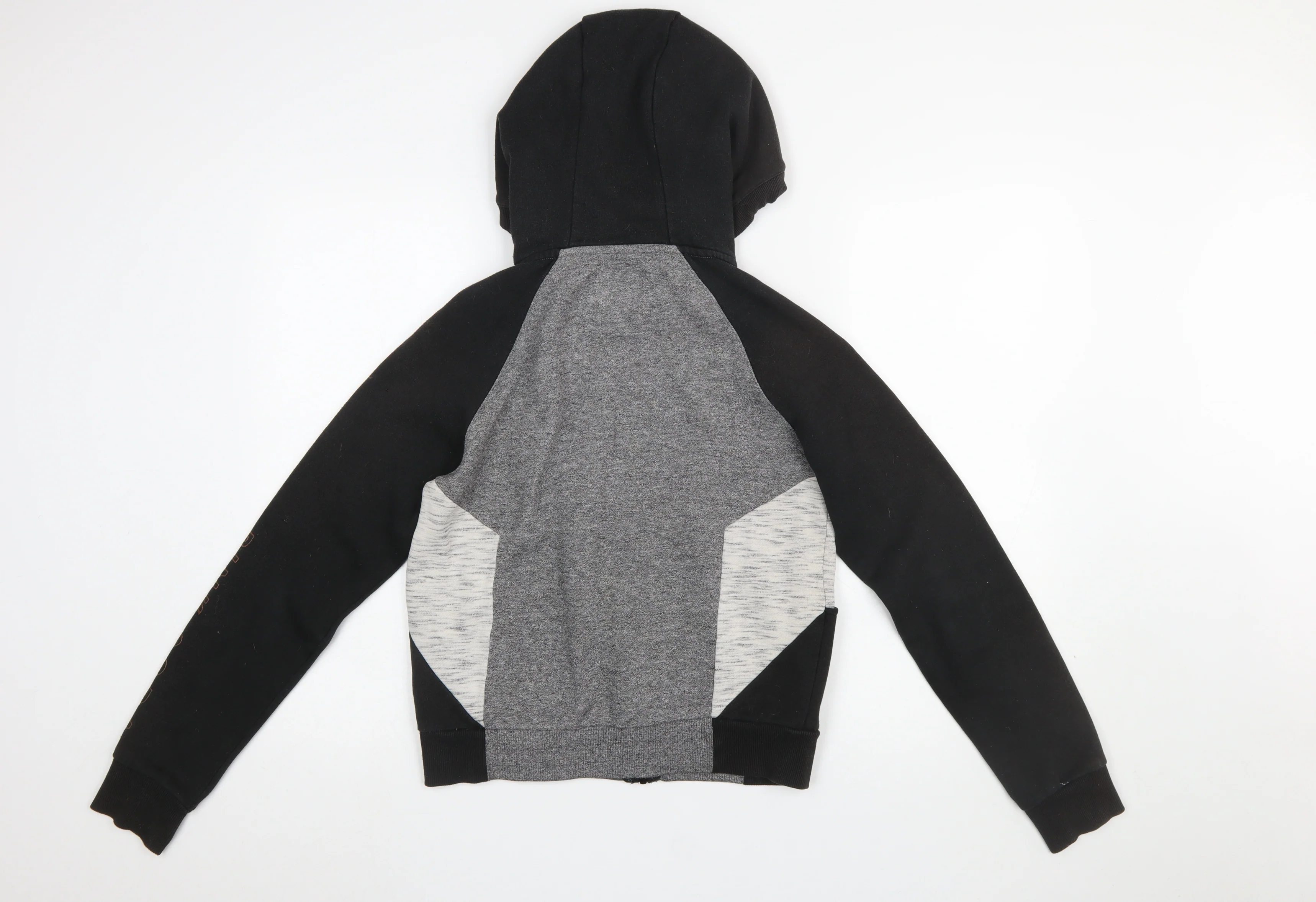 Pink Soda Sport Women Black & Grey Full Zip Hoodie UK 10 - Image 3