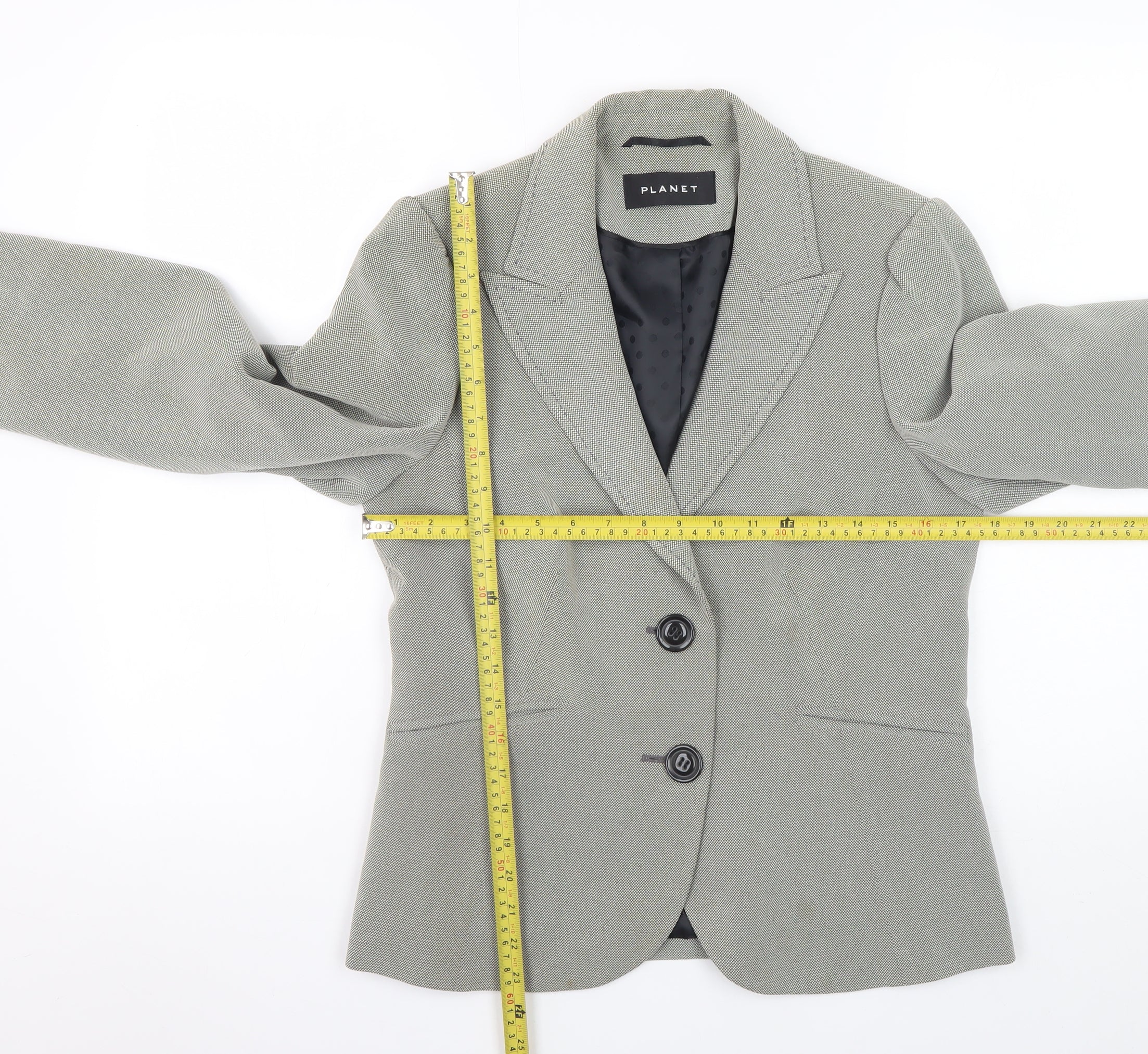 Planet Women Grey Tailored Single-Breasted Blazer Size 10 - Image 2