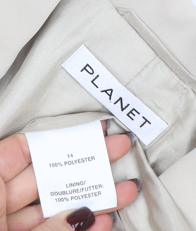 Planet Women's Beige Size 14 Single Breasted Polyester Blazer - Image 4