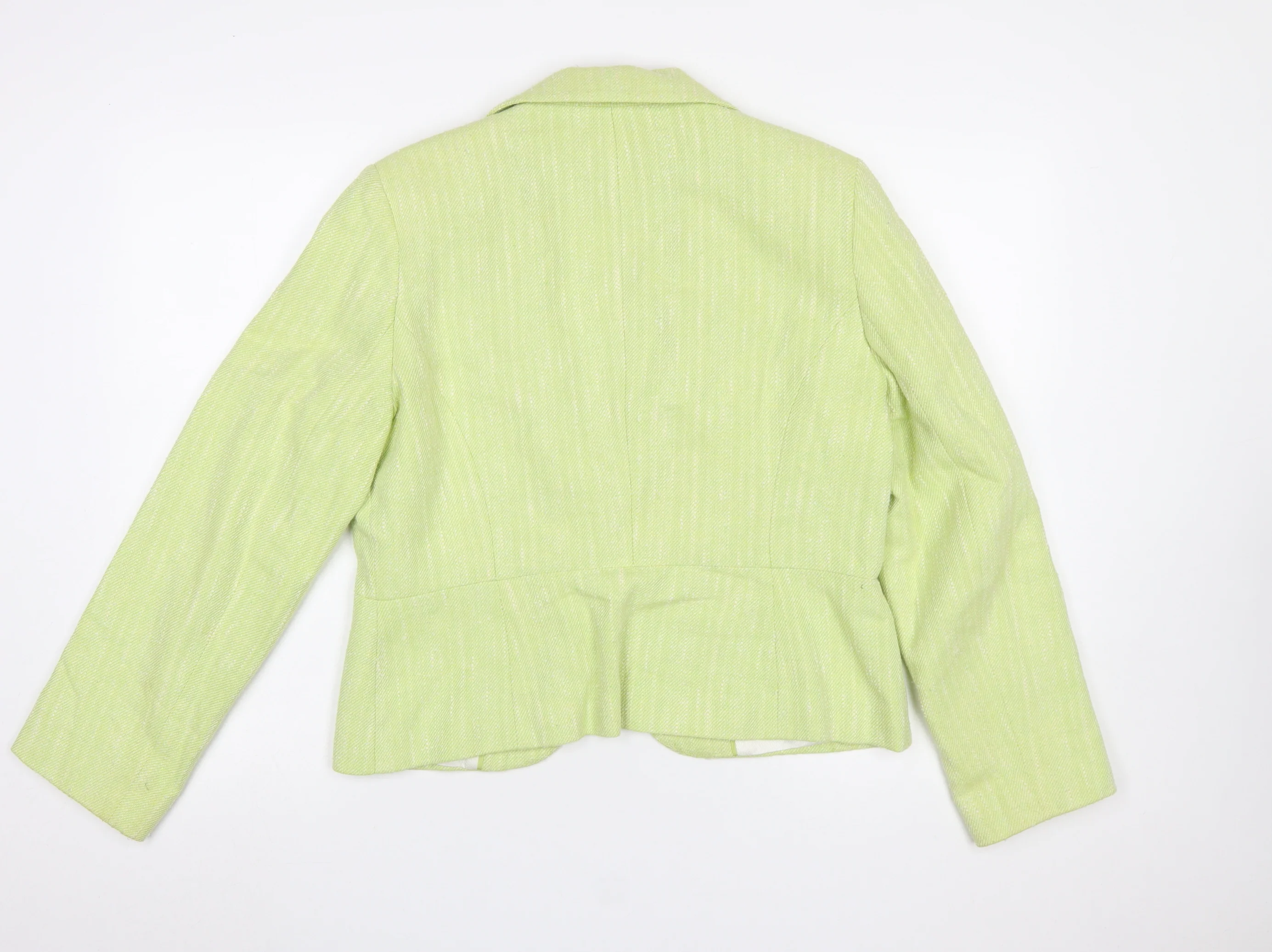 Planet Women's Green Cotton Blend Tailored Blazer UK 14 - Image 3