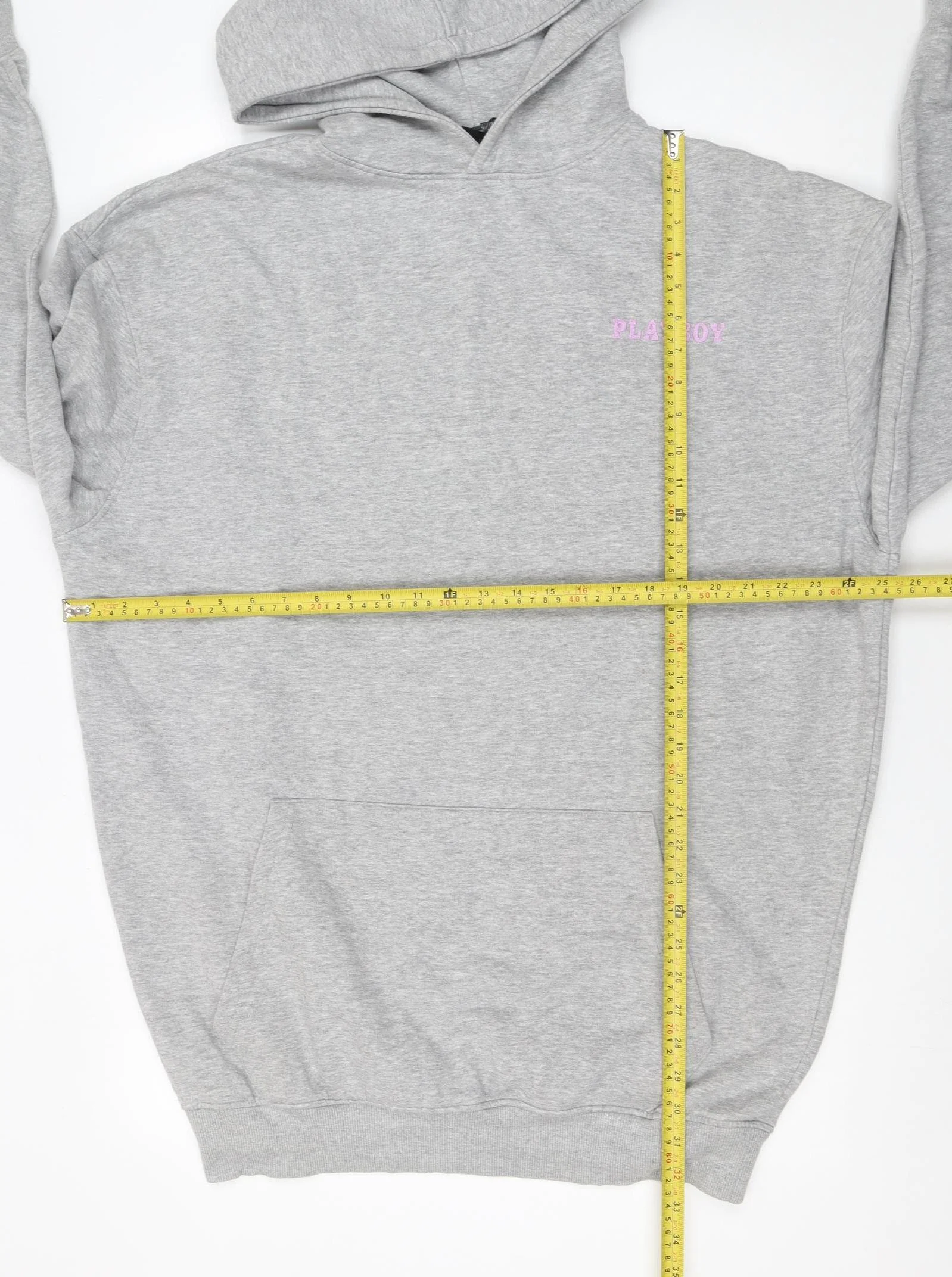 Playboy x Missguided Grey Graphic Pullover Hoodie Womens UK 10 - Image 2