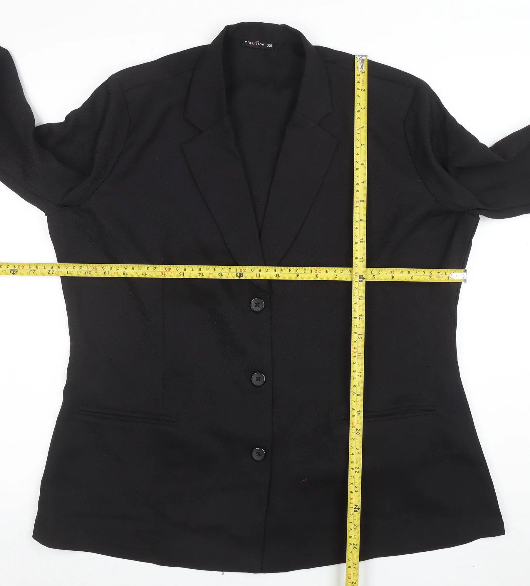 Plus Line Women's Black 3XL Classic Single-Breasted Blazer - Image 2