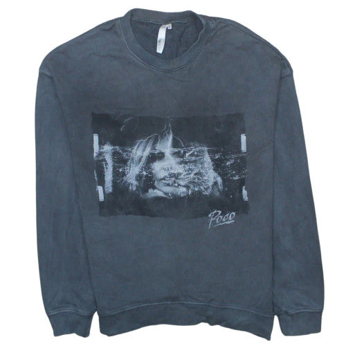 Poco by Pippa Men's Grey Graphic Print Sweatshirt Size S Cotton Crew Neck