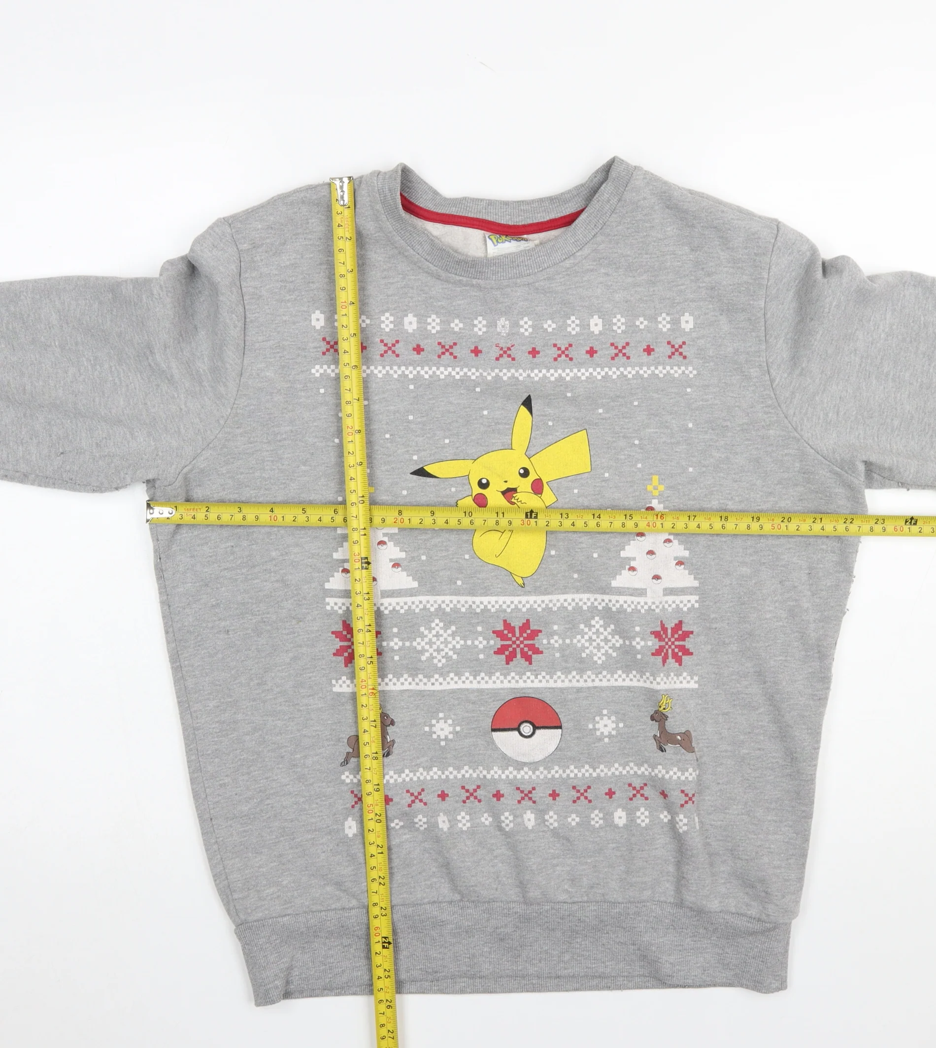 Pokémon Women’s Grey Pikachu Christmas Sweatshirt Size L - Image 2
