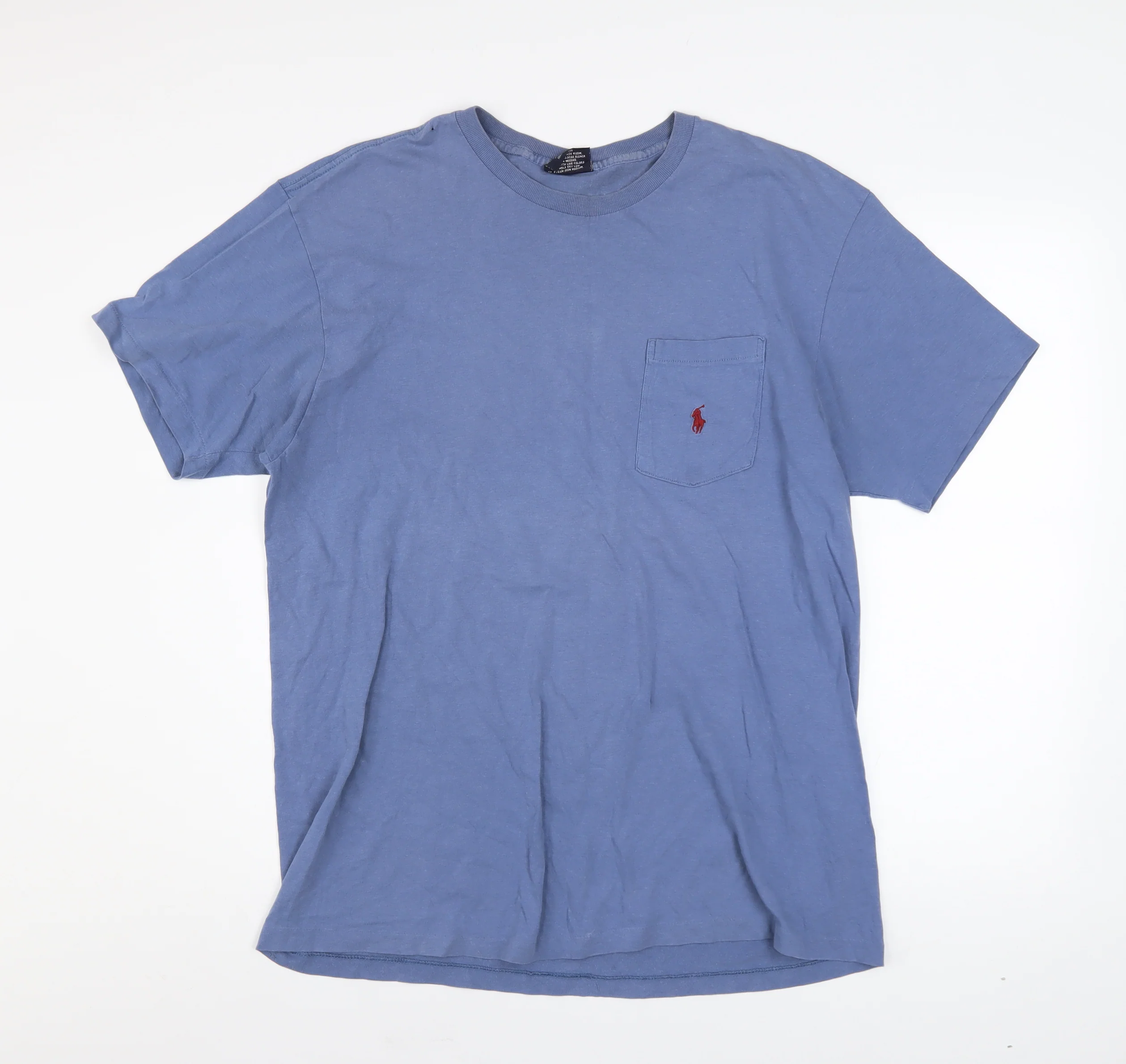 Polo Ralph Lauren Men's Blue Cotton Crew Neck T-Shirt Medium
