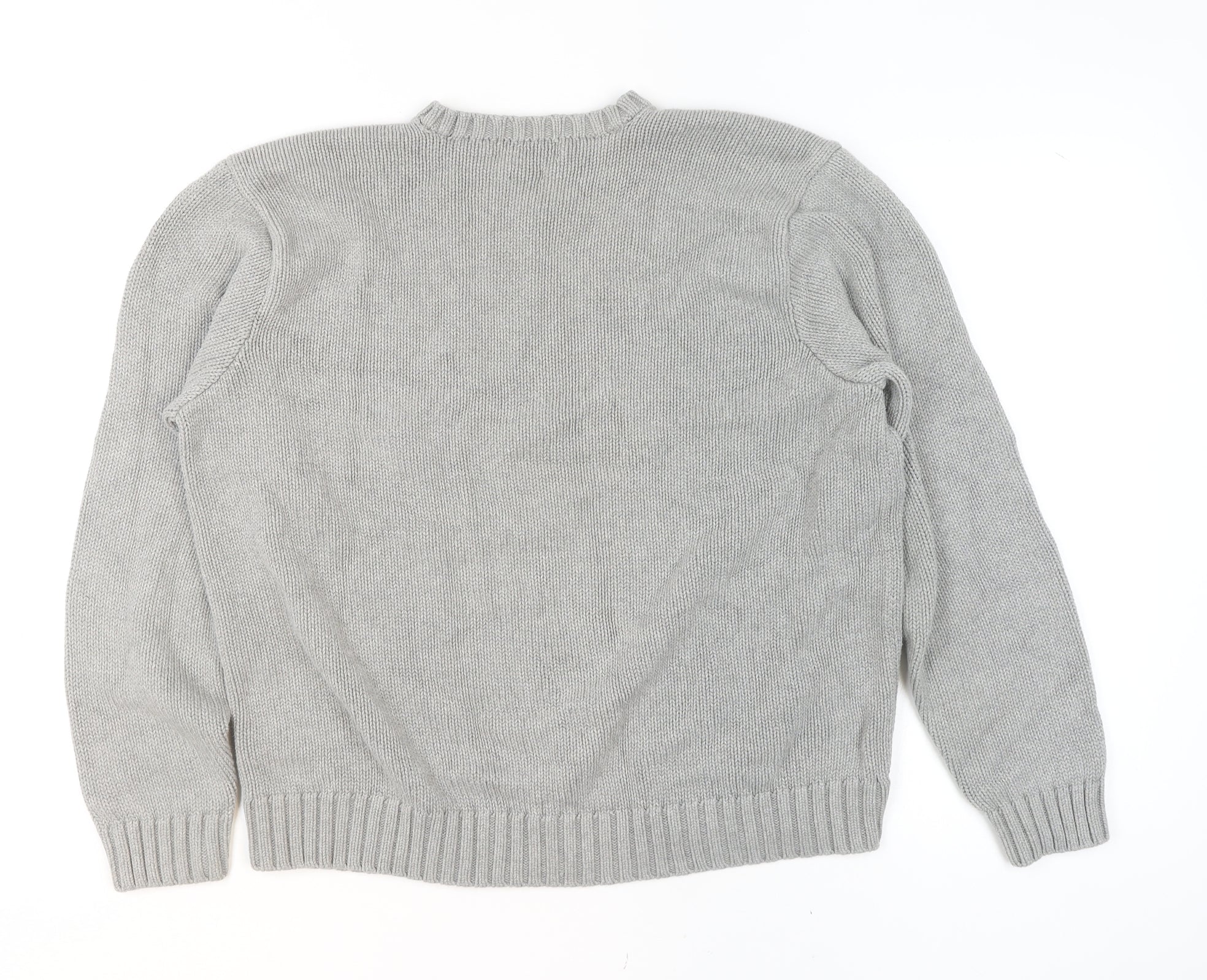Polo Ralph Lauren Mens Grey XL Cotton V-Neck Jumper - Image 3
