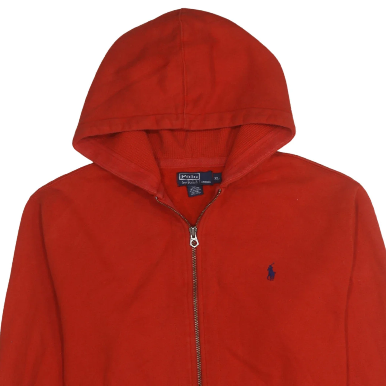 Polo Ralph Lauren Men's Red Full Zip Hoodie XL Cotton Fleece - Image 7