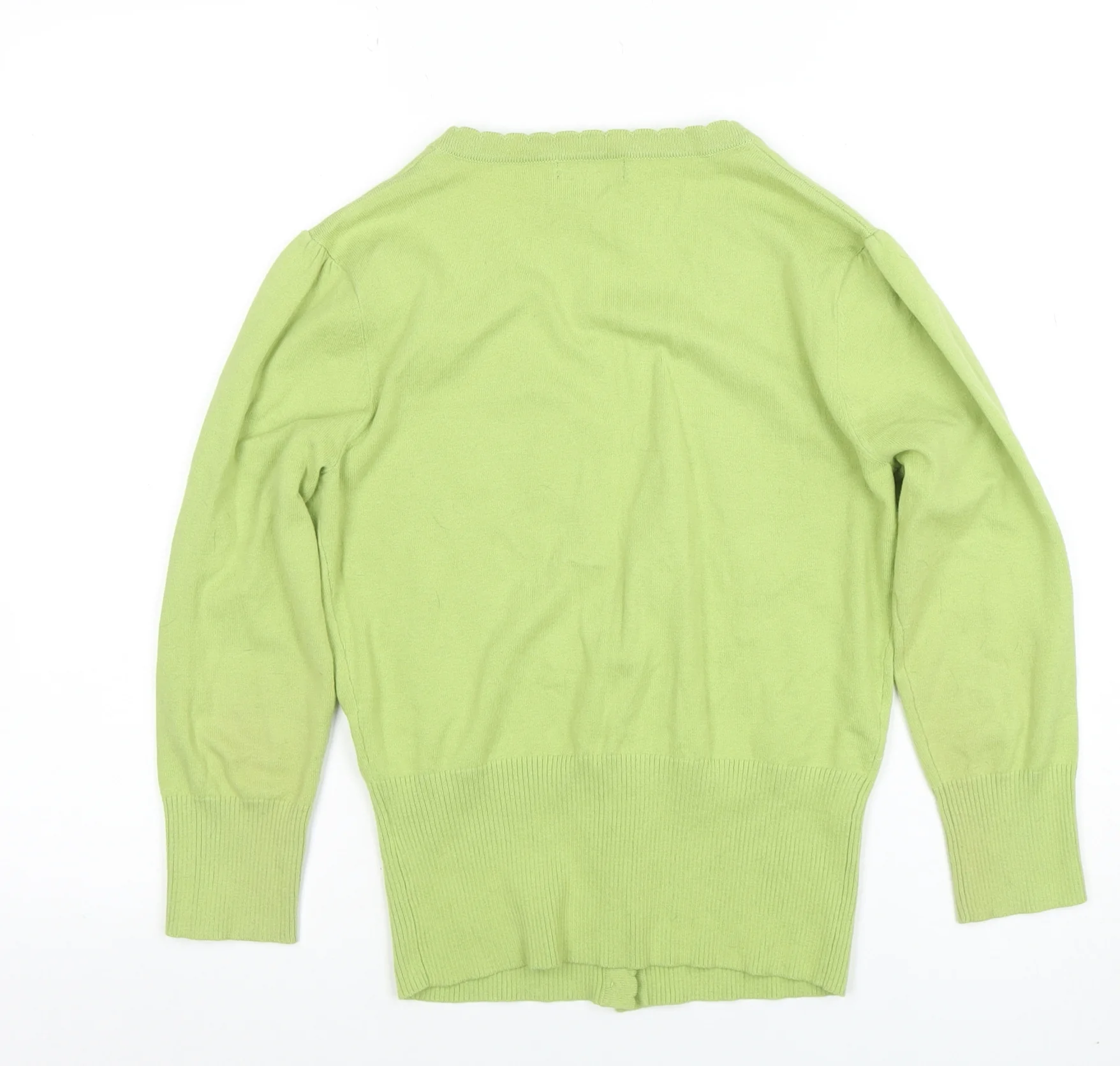 Pomodoro Women’s Green Cotton V-Neck Button Cardigan Size 10 - Image 3