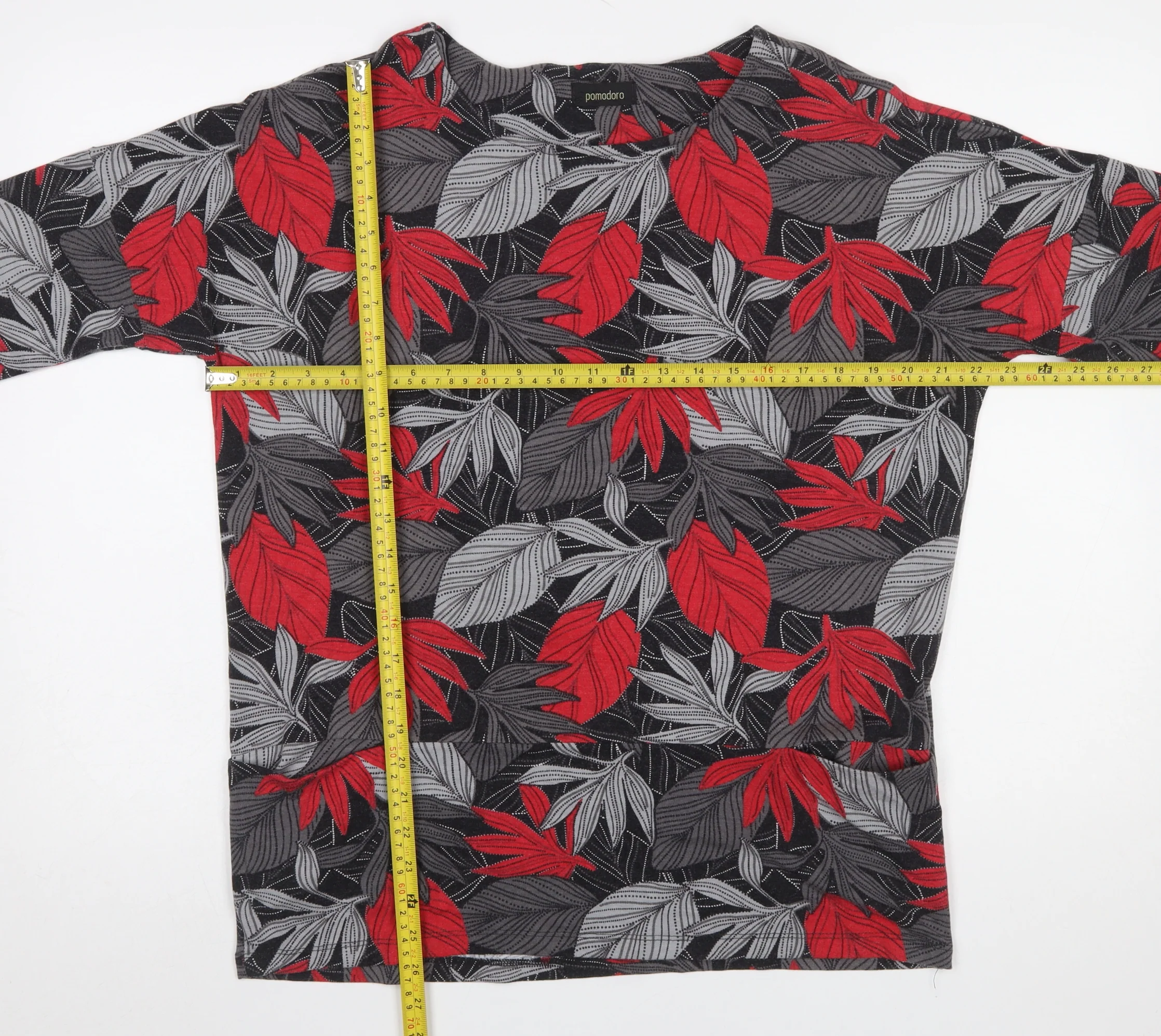 Pomodoro Women’s Multicoloured Floral Tunic Top Size 12 3/4 Sleeve - Image 2