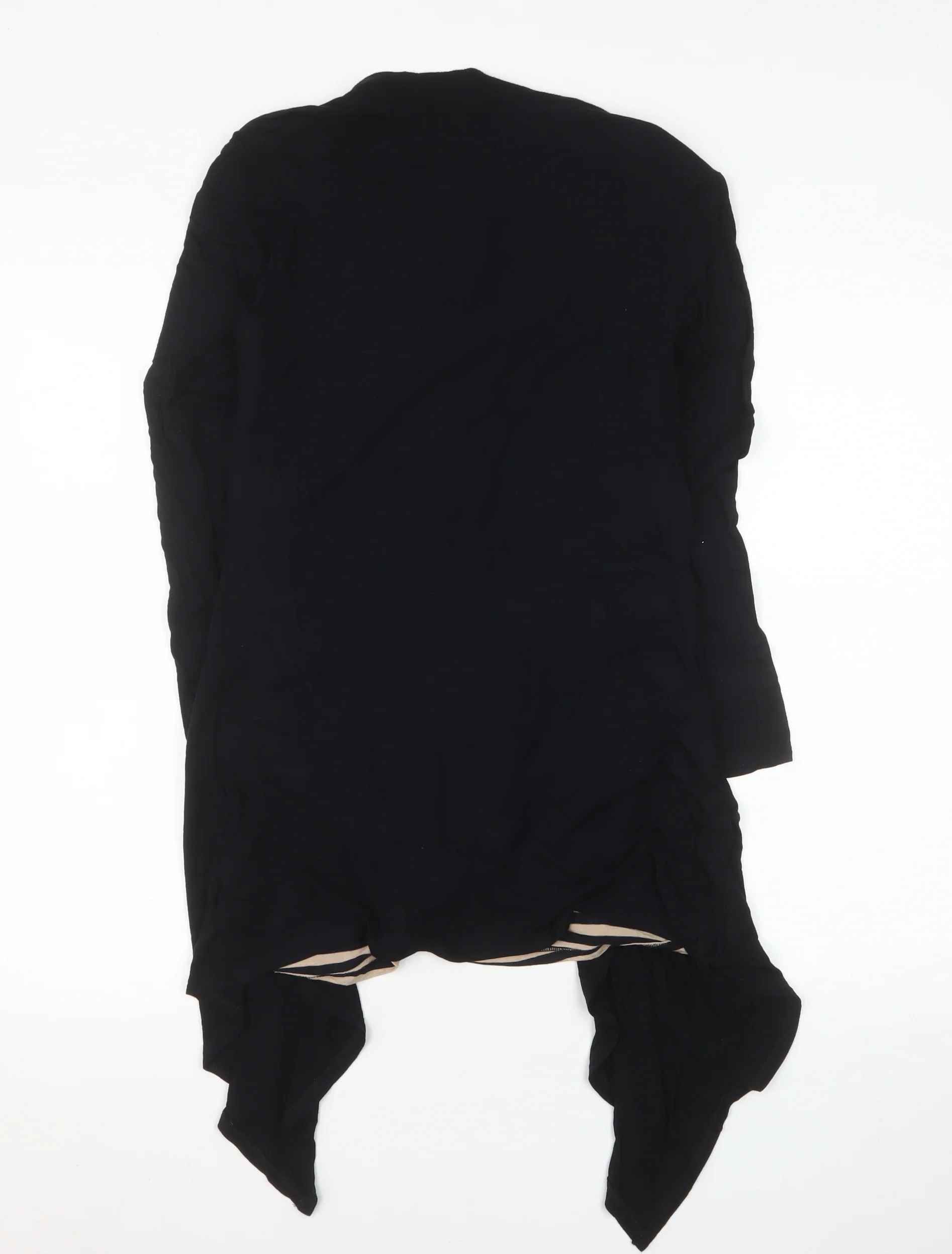 Pomodoro Womens Black Striped Long Sleeve Wrap Blouse Size 10 - Image 3
