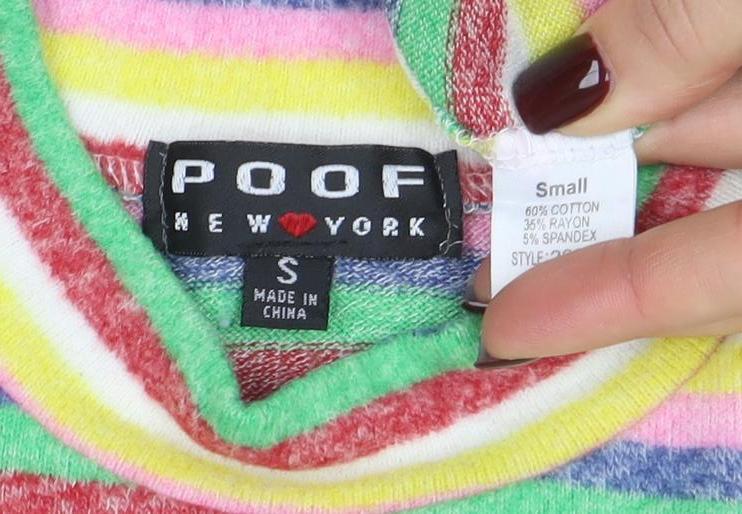 Poof New York Women’s Multicoloured Striped Mock Neck Jumper Size S - Image 4