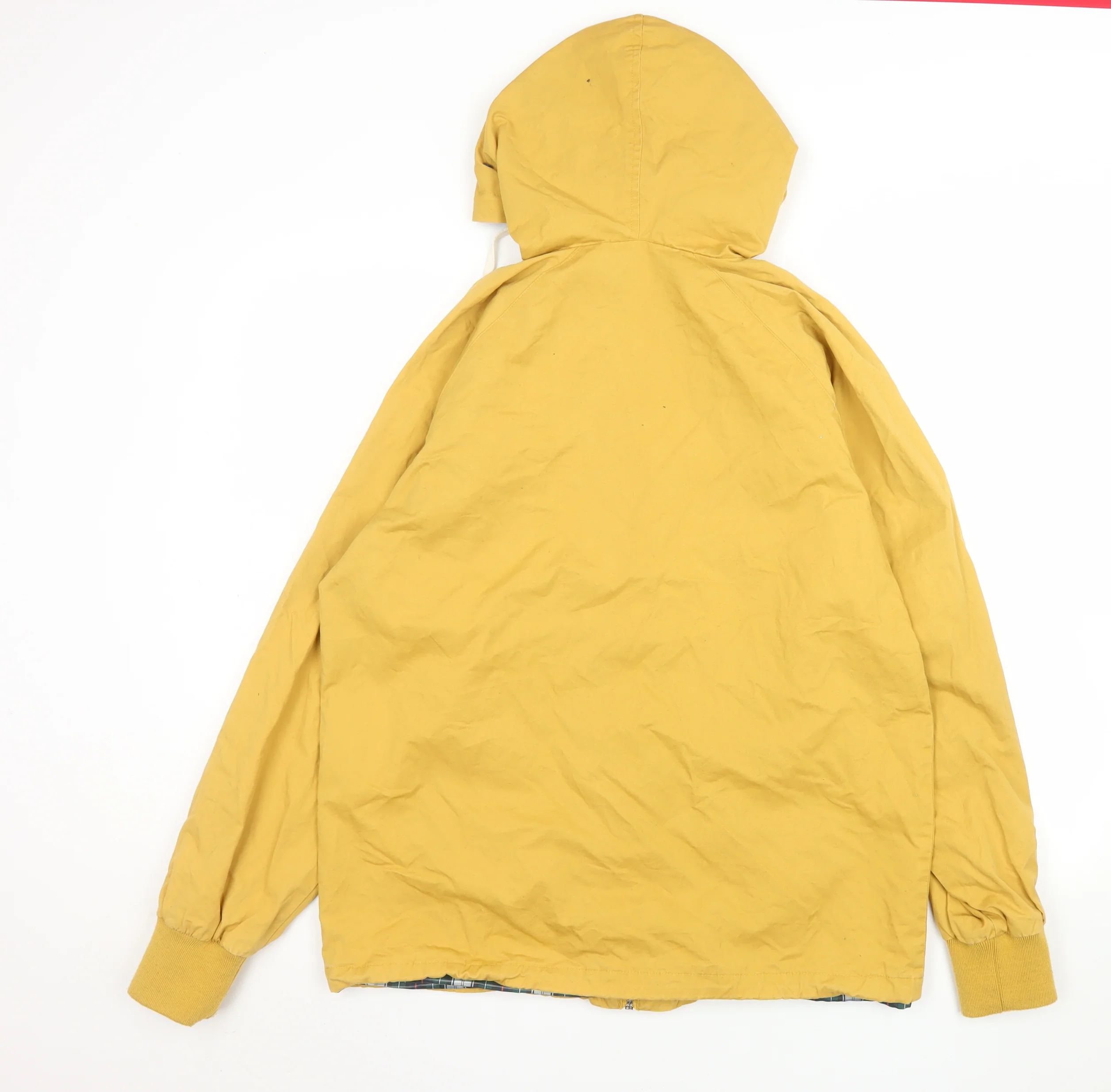Pop England Womens Yellow Hooded Cotton Windbreaker Jacket M - Image 3