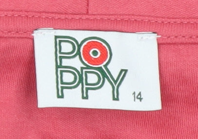 Poppy Womens Pink Size 14 Lightweight Open Cardigan - Image 4