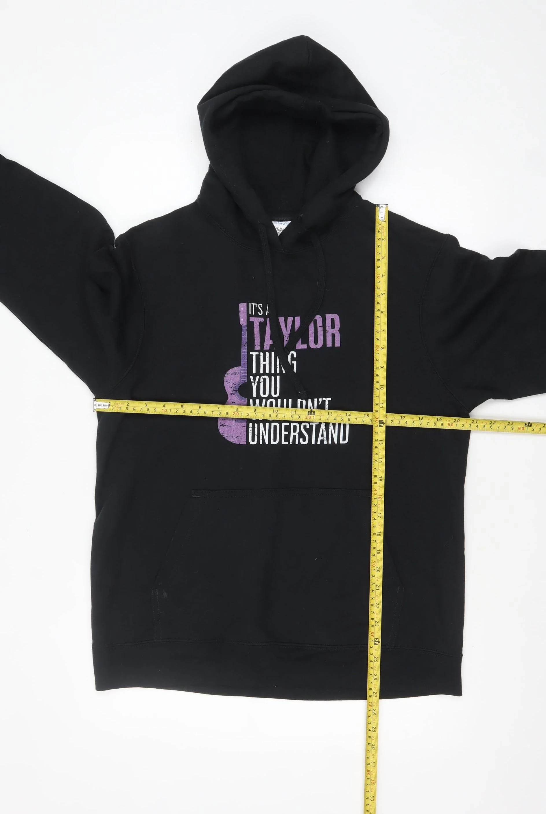 Port & Company Men’s Black Graphic Pullover Hoodie Size M Music Print - Image 2