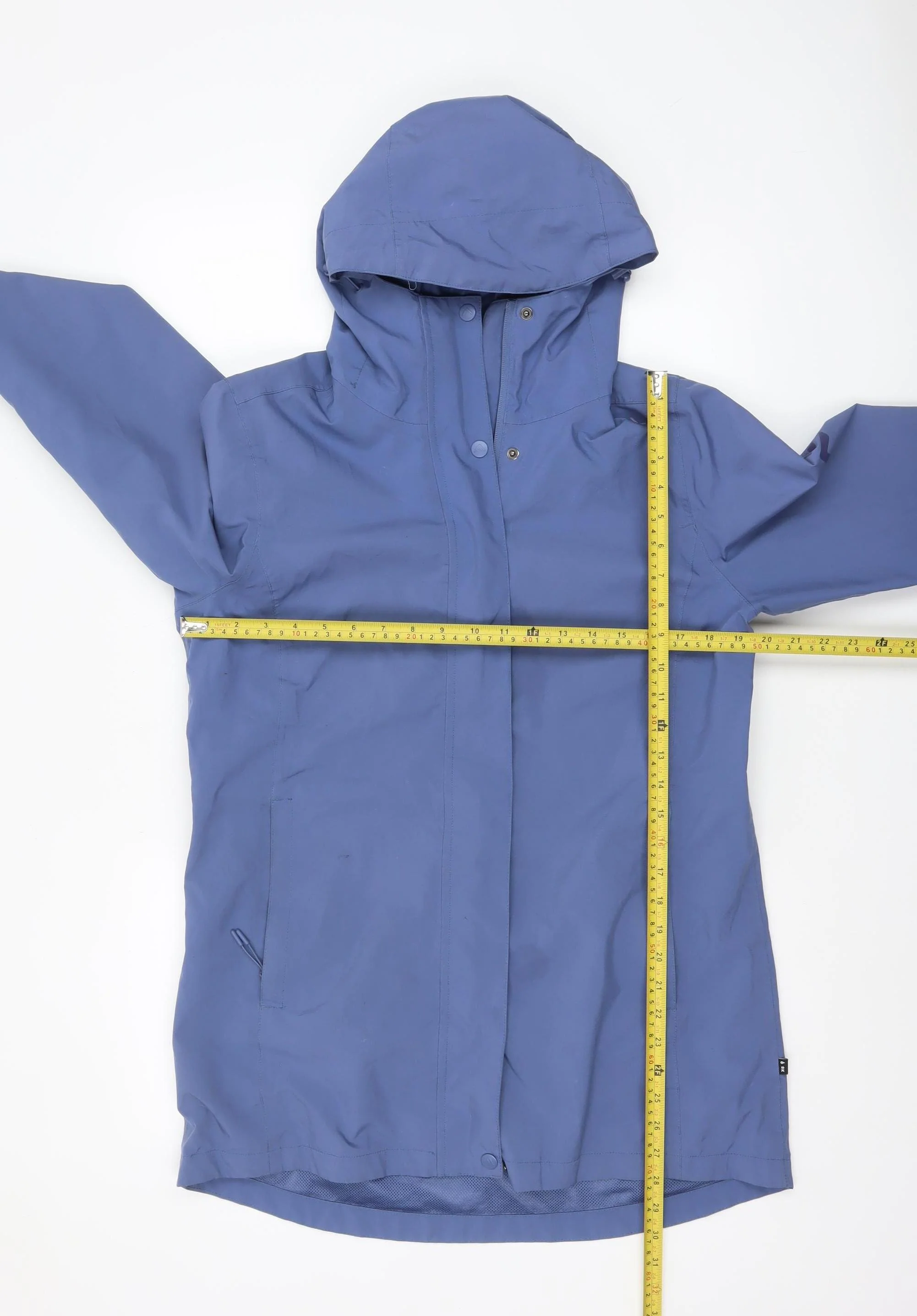 Portwest Womens Blue Waterproof Hooded Rain Coat Jacket Size 10 - Image 2