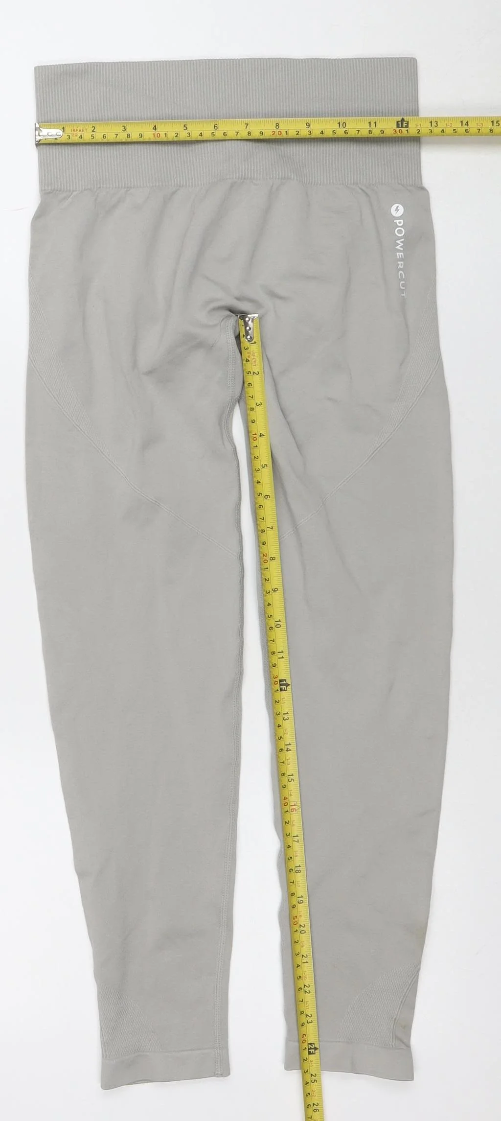 Powercut Womens Grey XL Seamless Stretch Activewear Leggings - Image 2