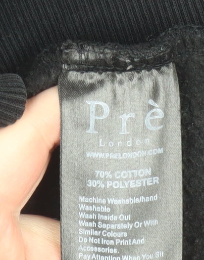 Pré London Men's Black Pullover Hoodie Size S Logo Hooded Sweatshirt - Image 5